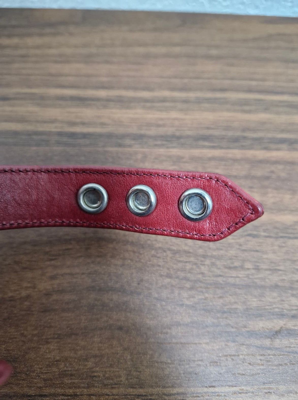 Chrome Hearts *rare* 3 Heart Button Red Leather Bracelet Size ONE SIZE - 5 Thumbnail