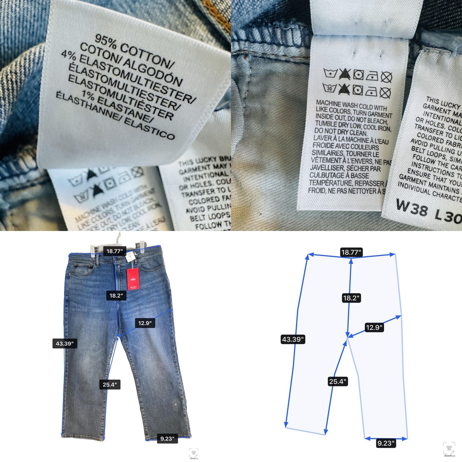Lucky Brand Lucky Brand Jeans 181 Relaxed Straight Jeans Mens 38x30 Blue Medium Wash Denim Zip Fly Relaxed Straight Pockets Logo Size US 38 / EU 54 - 9 Thumbnail
