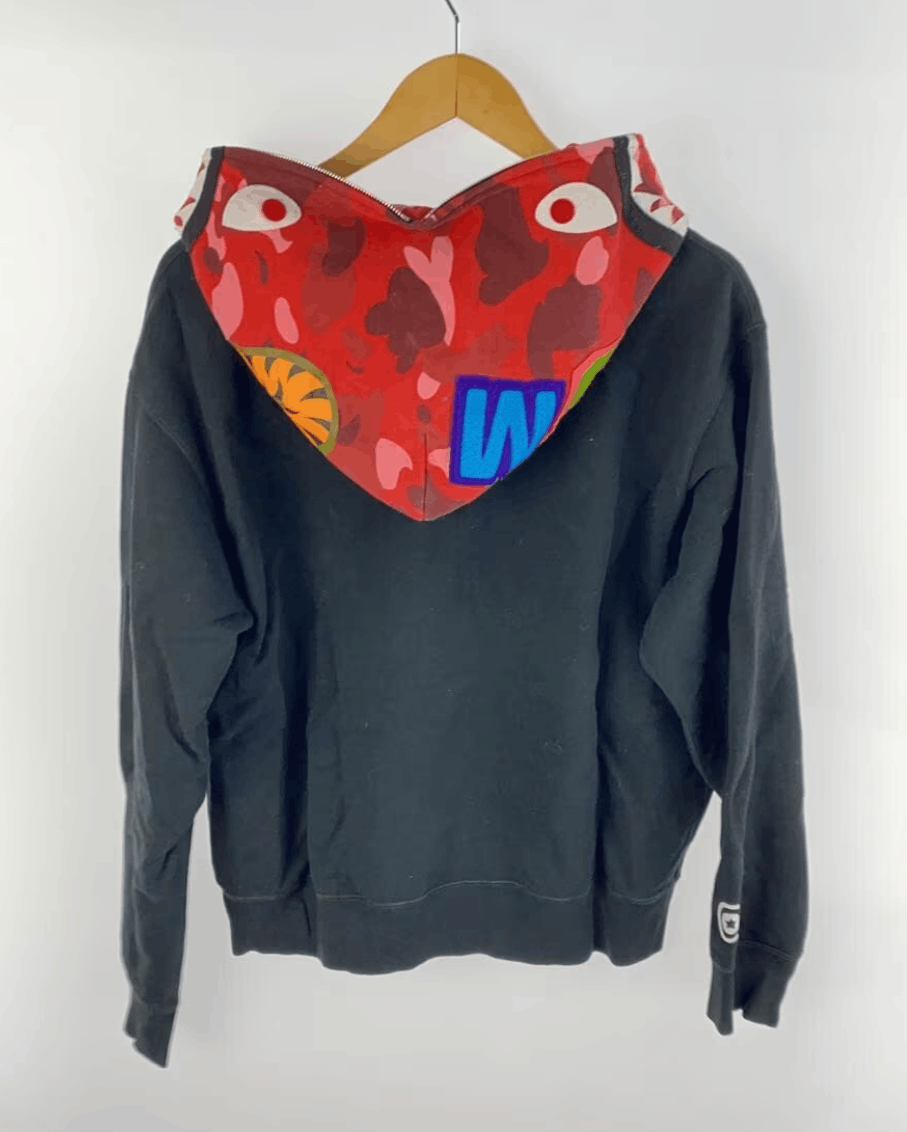 Bape OG Vintage Bape Black Red Camo Shark Full Zip Hoodie Size US M / EU 48-50 / 2 - 2 Thumbnail