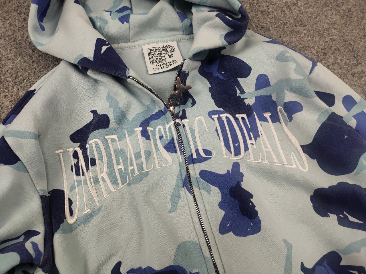 Named Collective Unrealistic Ideals Camo Monogram Zip Hoodie