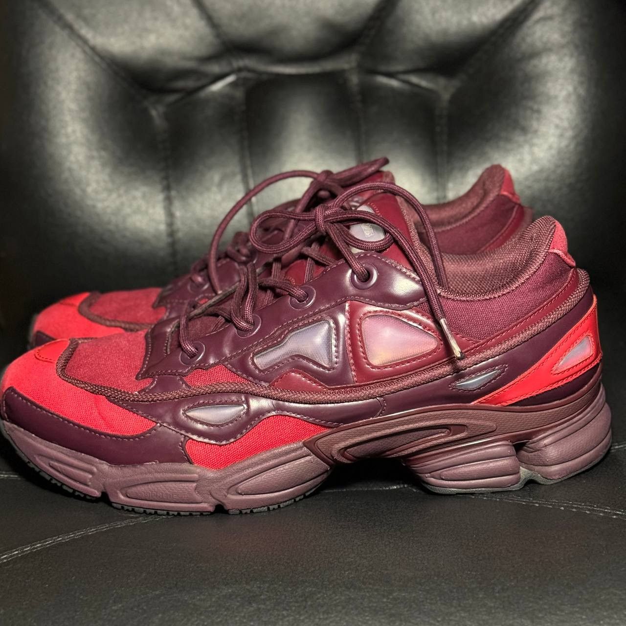 Adidas × Raf Simons 12,5us Adidas Raf Simons Ozweego Burgundy Size US 12.5 / EU 45-46 - 3 Thumbnail