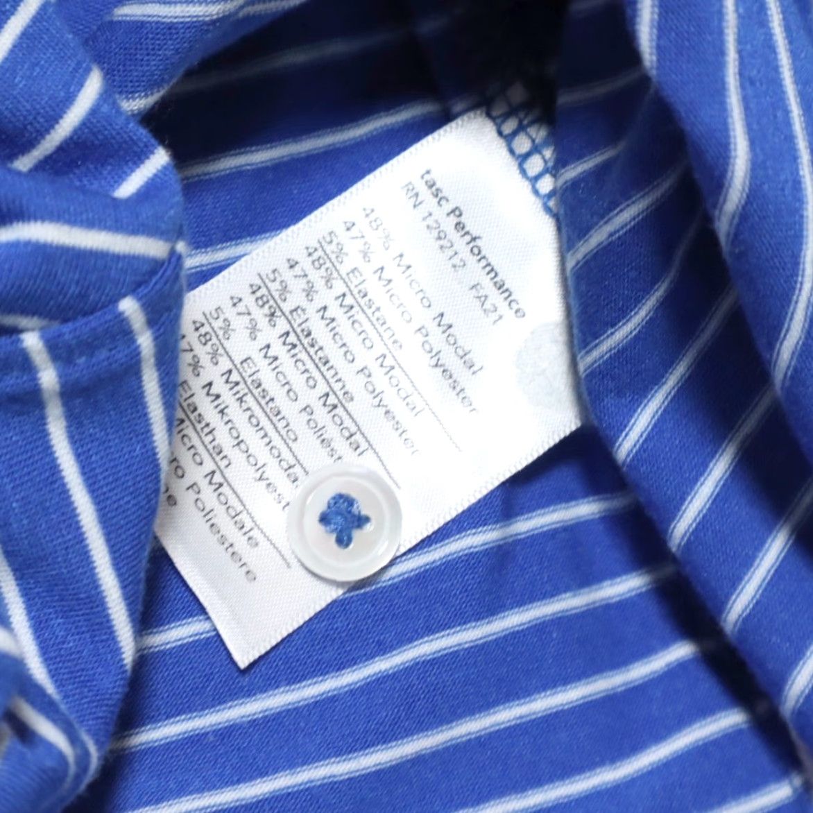 Vintage Tasc Performance Stretch Modal Striped Polo Shirt Blue Men's L Shirt Size US L / EU 52-54 / 3 - 6 Thumbnail