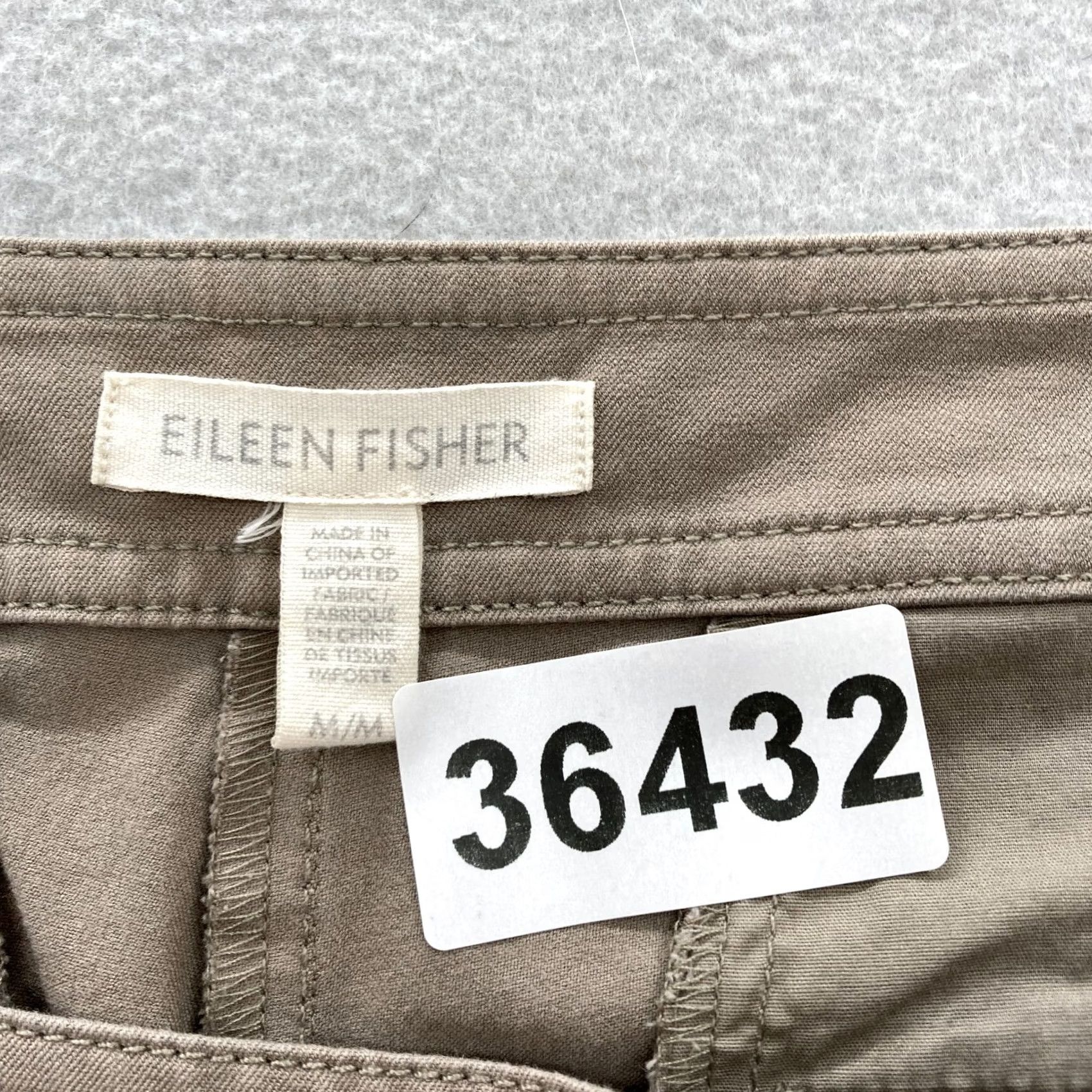 Eileen Fisher Eileen Fisher Women's Medium Beige Chino Pants Stretch Organic Cotton City Size 32" / US 10 / IT 46 - 4 Thumbnail