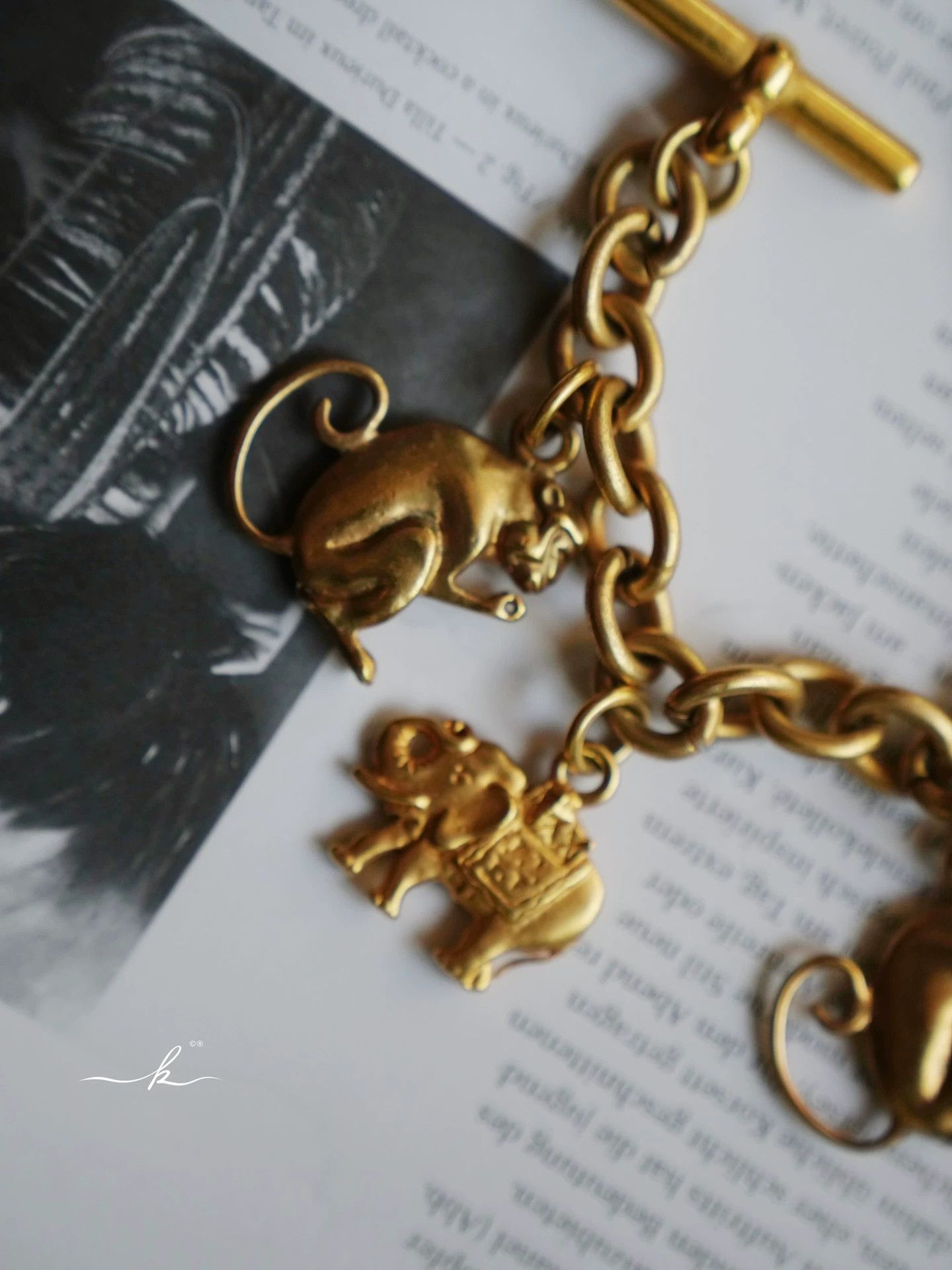 Celine Celine Vintage Monkey & Elephant Gold Bracelet Size ONE SIZE - 3 Thumbnail