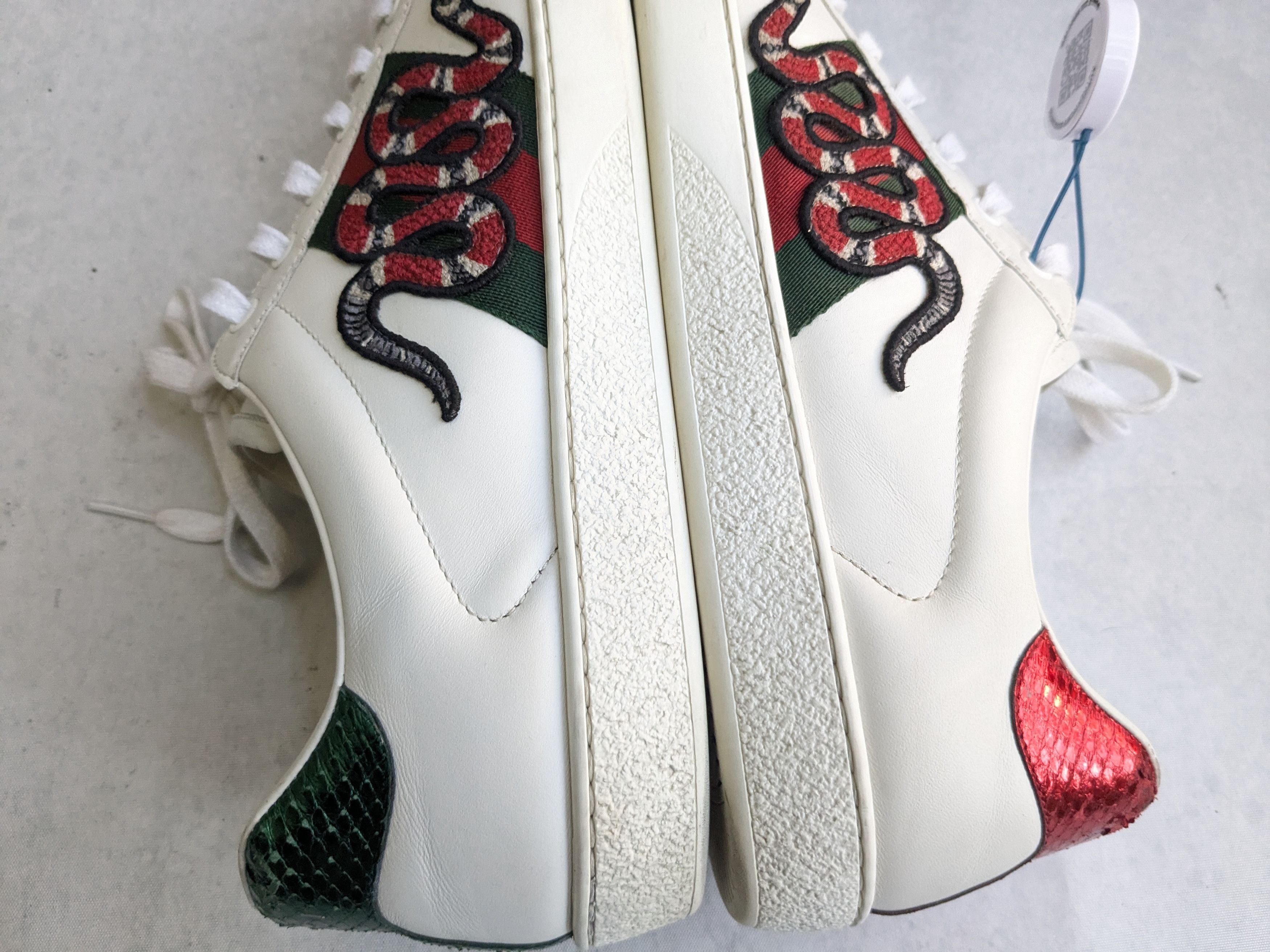 Gucci Gucci Ace Sneakers Snake 10 White Low Tops Leather Size US 10 / EU 43 - 9 Thumbnail