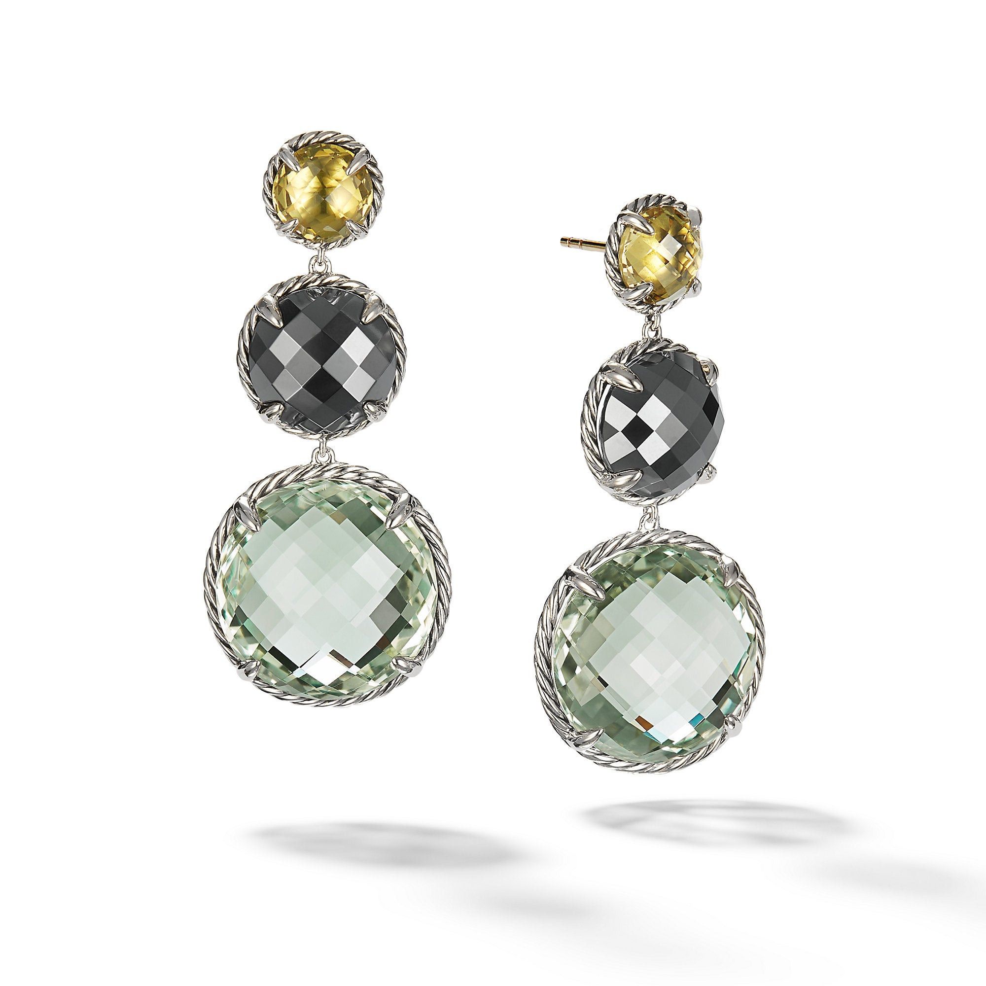 David Yurman o1w1db10525 E14466 Earrings in Silver with Olive Quartz Size ONE SIZE - 1 Thumbnail