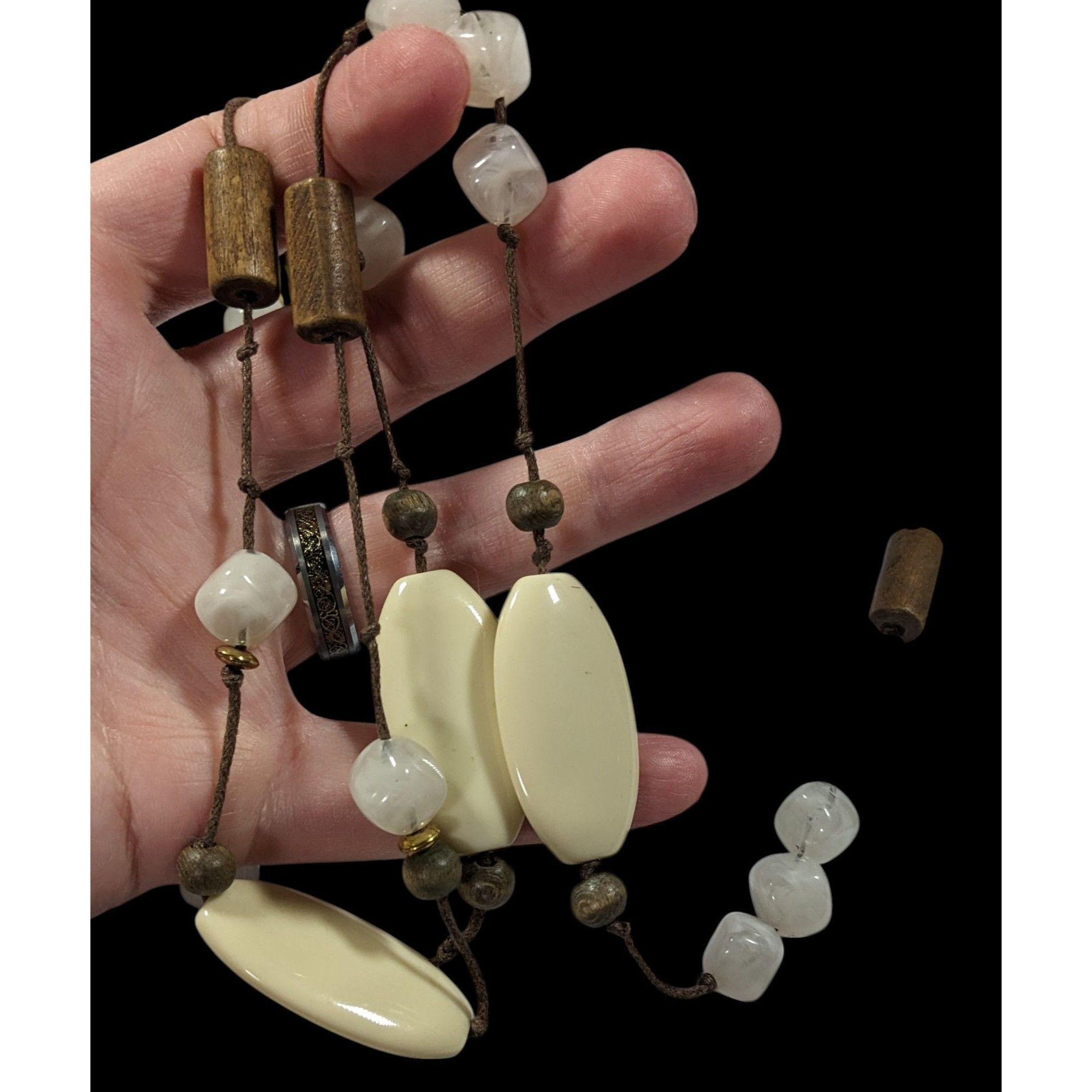 Other NY Hippie Bohemian Gemstone Wood And Acrylic Station Necklac Size ONE SIZE - 6 Thumbnail
