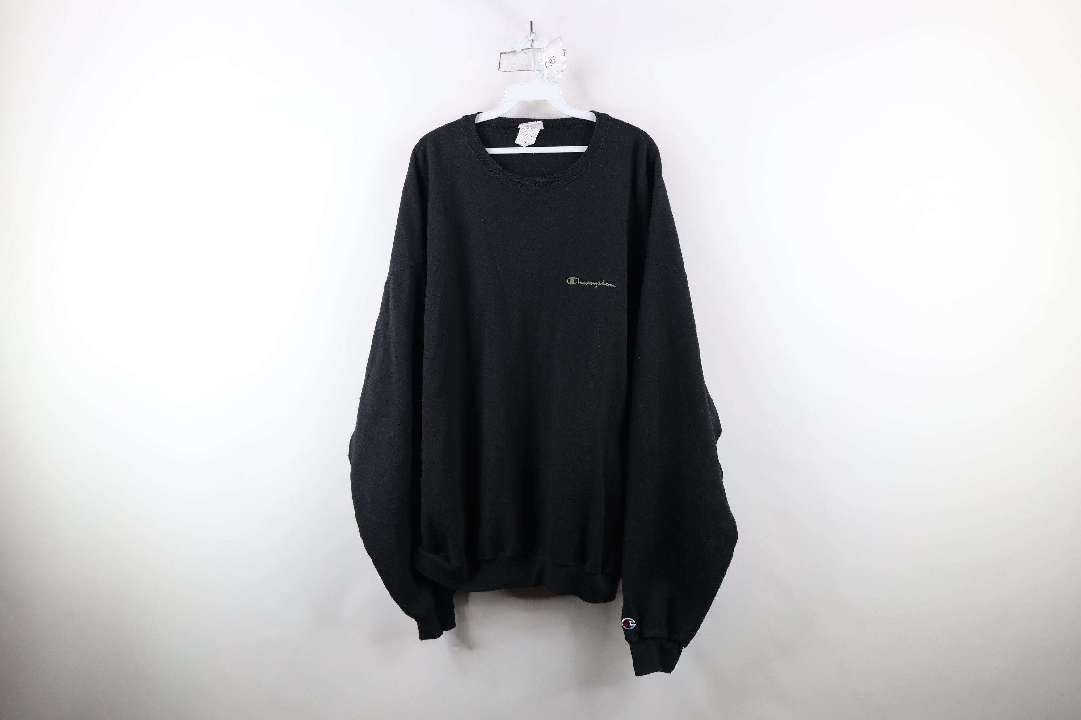 Champion × Vintage Vintage 90s Champion Spell Out Crewneck Sweatshirt Black Size US XXL / EU 58 / 5 - 1 Thumbnail