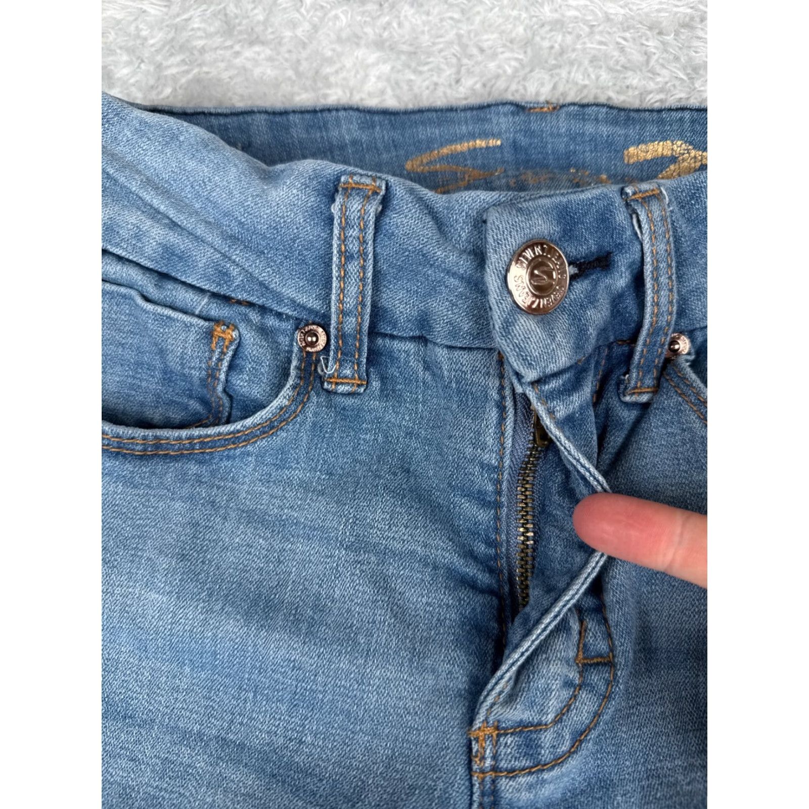 Vintage VINTAGE Seven7 Jeans Women 4 Blue Denim Tummyless High Rise Skinny Cotton 27x28 Size 27" / US 4 / IT 40 - 5 Thumbnail