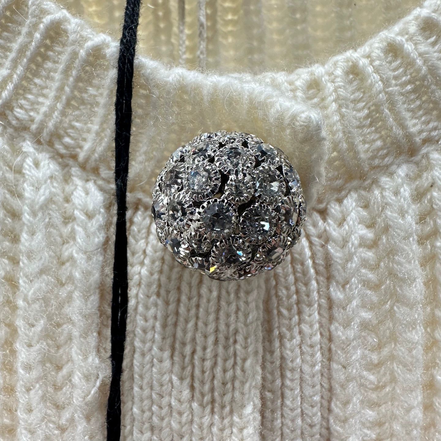 Miu Miu MIU MIU mar631 rhinestone ball cashmere cardigan 38 Size XS / US 0-2 / IT 36-38 - 6 Thumbnail