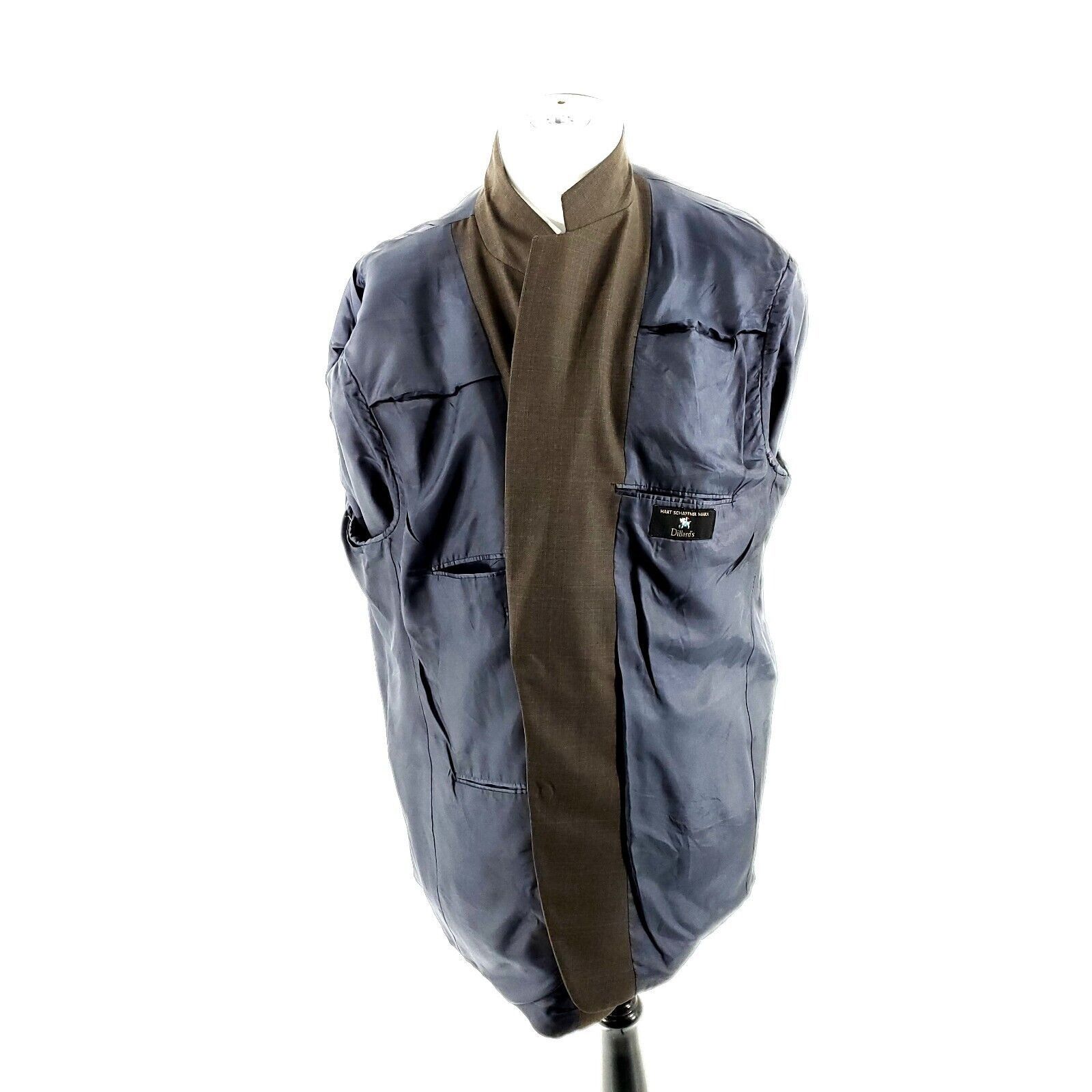 Hart Schaffner Marx Hart Schaffner Marx Wool 2 Button Sport Coat 46L Brown Shark Size 46L - 9 Thumbnail