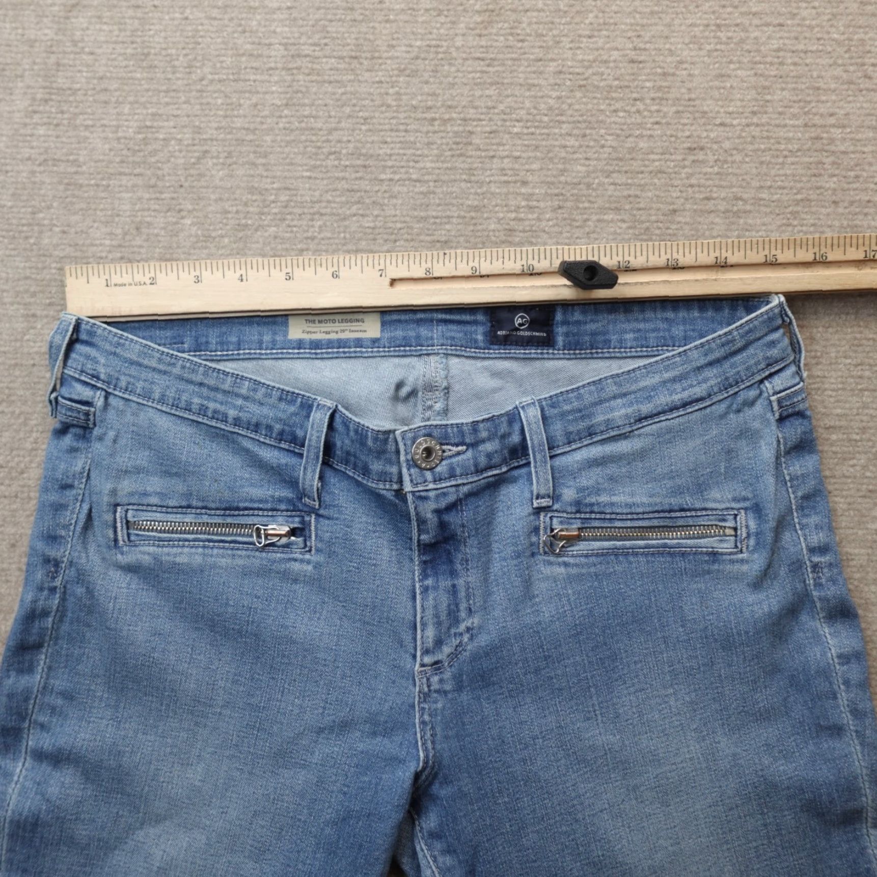 Vintage VINTAGE AG Womens Jeans 31R Moto Zipper Ankles Made in USA Jeans Blue 31 Women's Jeans Mens? Size 24" / US 00 / IT 34 - 5 Thumbnail