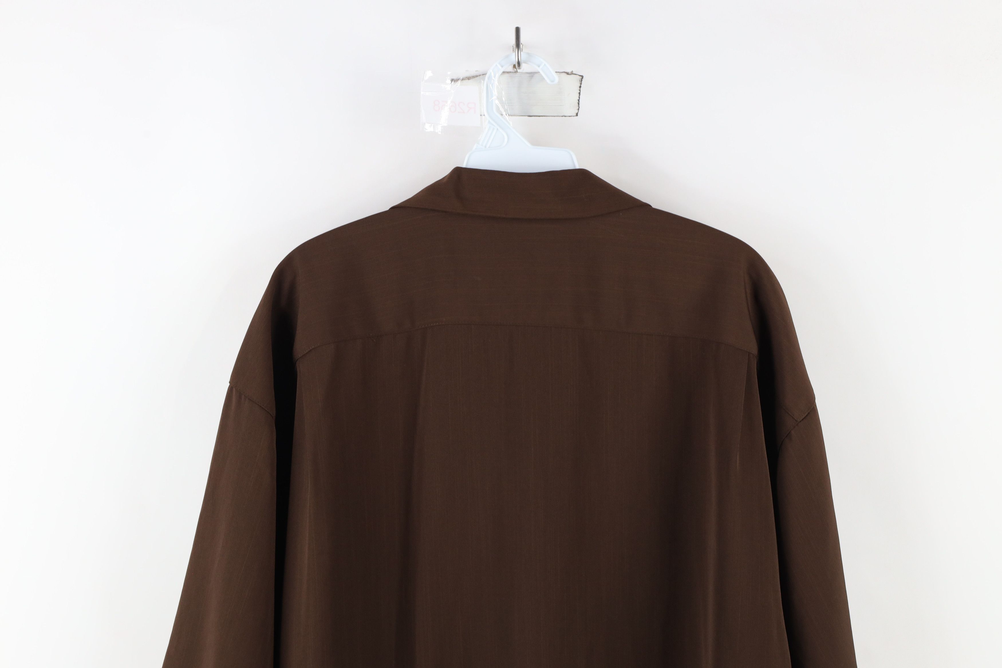 Vintage Vintage 90s Rockabilly Streetwear Collar Button Shirt Brown Size US XL / EU 56 / 4 - 12 Thumbnail
