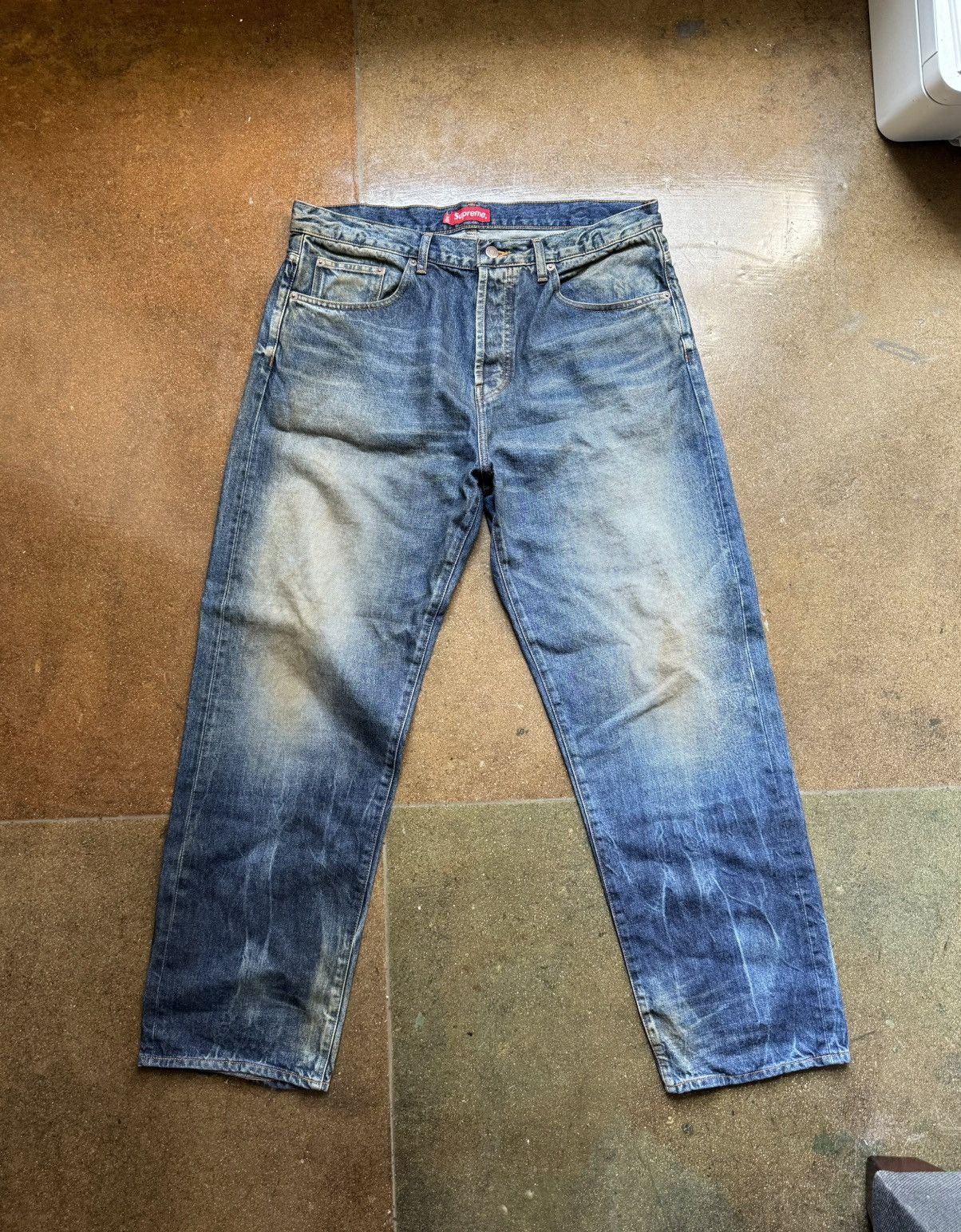 Supreme Supreme Distressed Loose Fit Selvedge Jean | Grailed