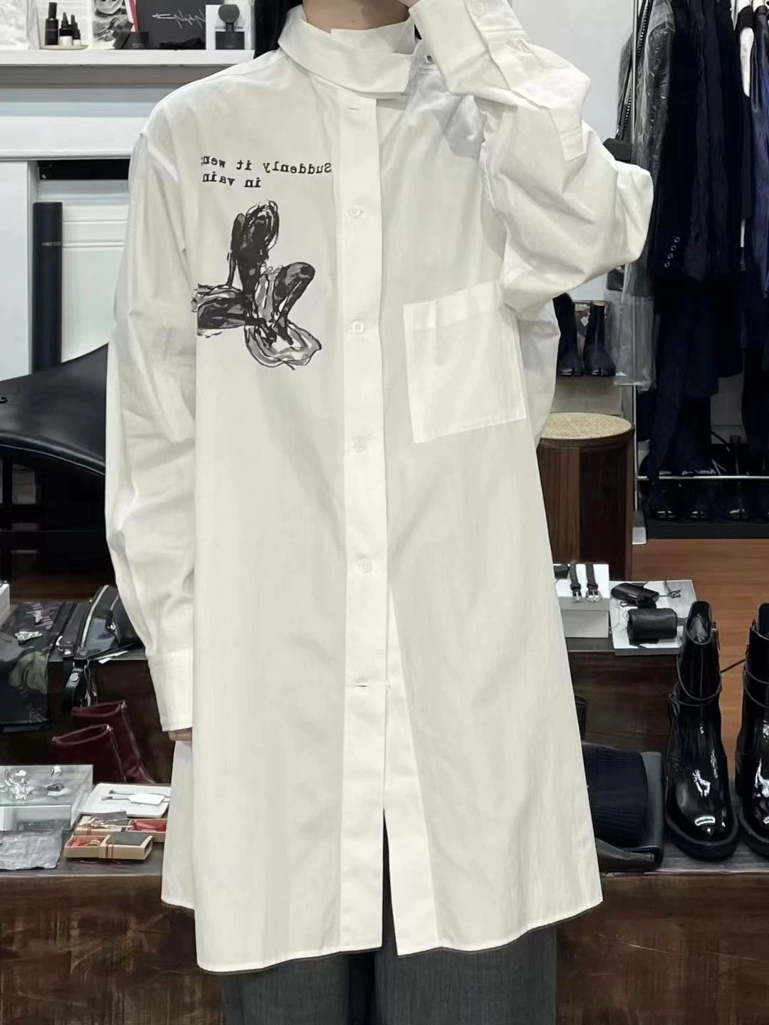 Yohji Yamamoto Yohji Yamamoto Printed Shirt Size 3 Size L / US 10 / IT 46 - 1 Thumbnail