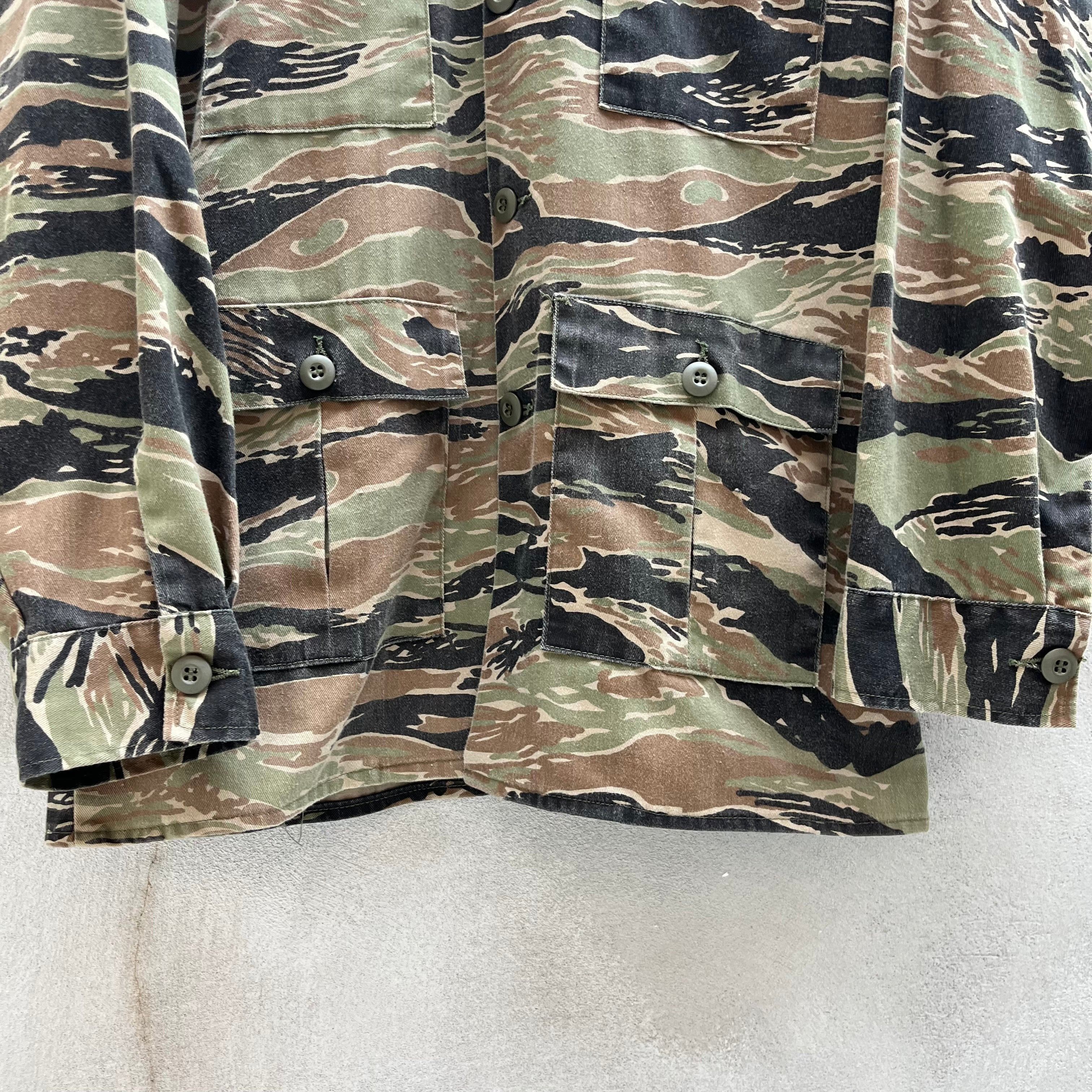 Vintage 80’s Tiger Stripe Civilian Military Button Down Field Shirt Size US L / EU 52-54 / 3 - 5 Thumbnail