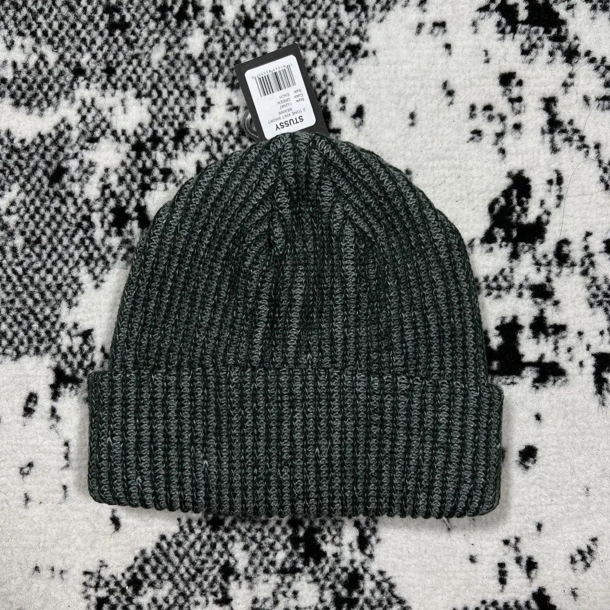Stussy STUSSY 2 TONE KNIT SHORT BEANIE HAT - GREEN Size ONE SIZE - 2 Thumbnail