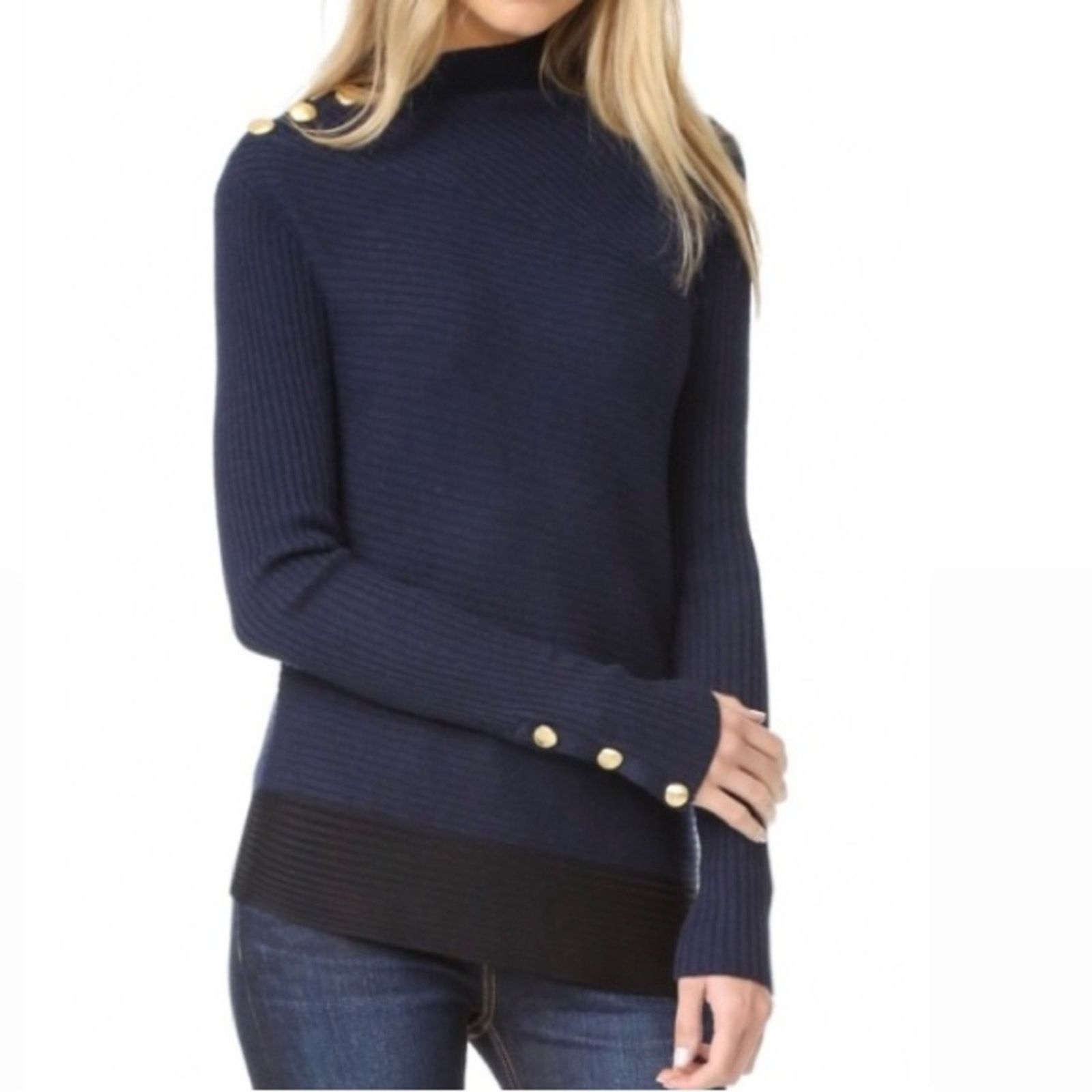 Rag & Bone RAG & BONE $398 Reanna Blue Black Sweater NWOT XXS Size XXS / US 00 / IT 34 - 7 Thumbnail