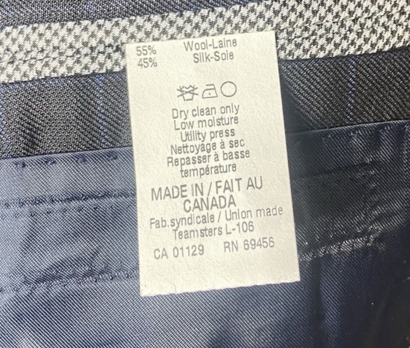 John Varvatos John Varvatos Star USA Mens Blazer 40R Check Wool Silk Size 40R - 8 Thumbnail