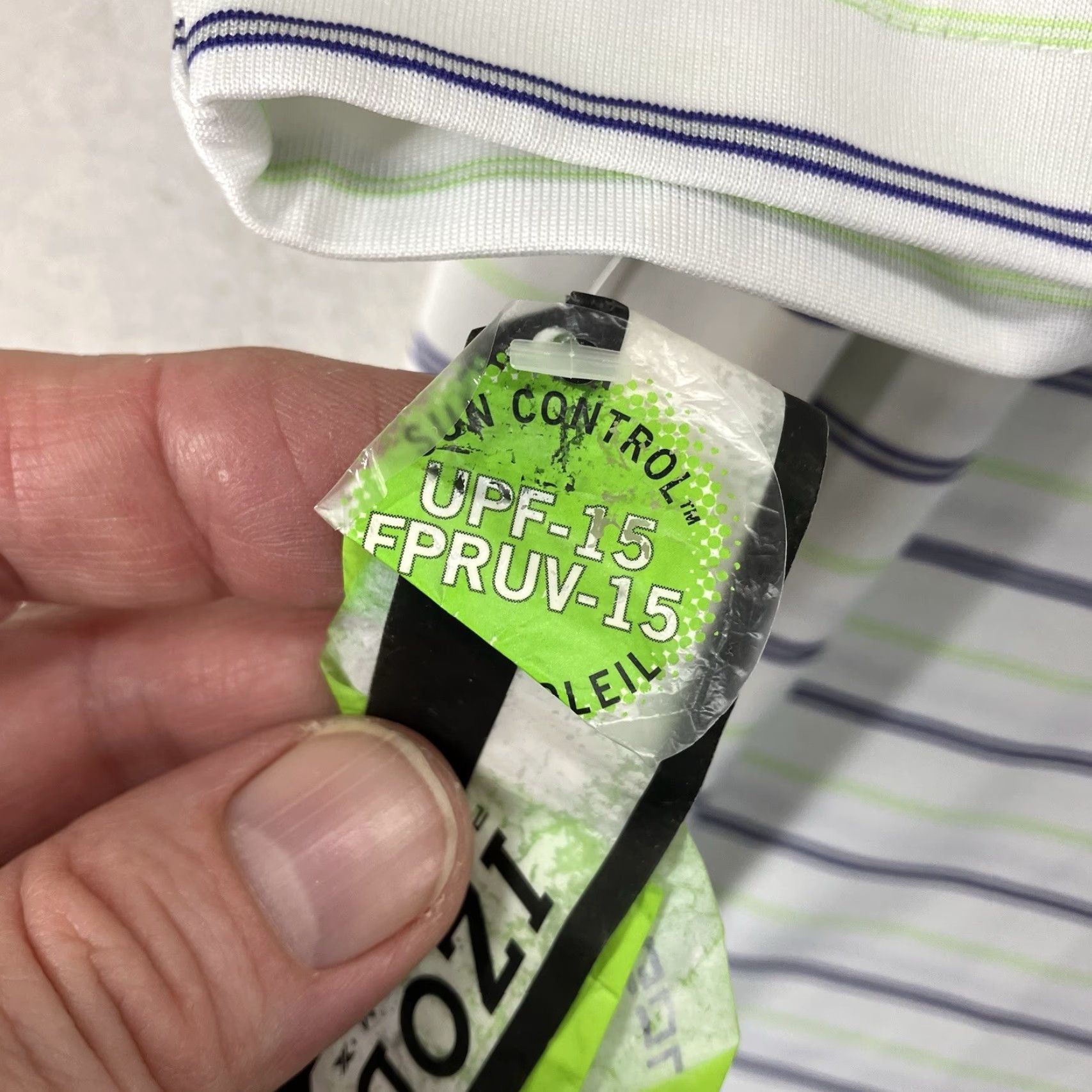 Izod IZOD Mens Polo Shirt 3XL Striped White Green Blue Breathable Short Sleeve Casual Golf 100% Cotton Regular Fit Spring Summer Mens Size US XXL / EU 58 / 5 - 6 Thumbnail