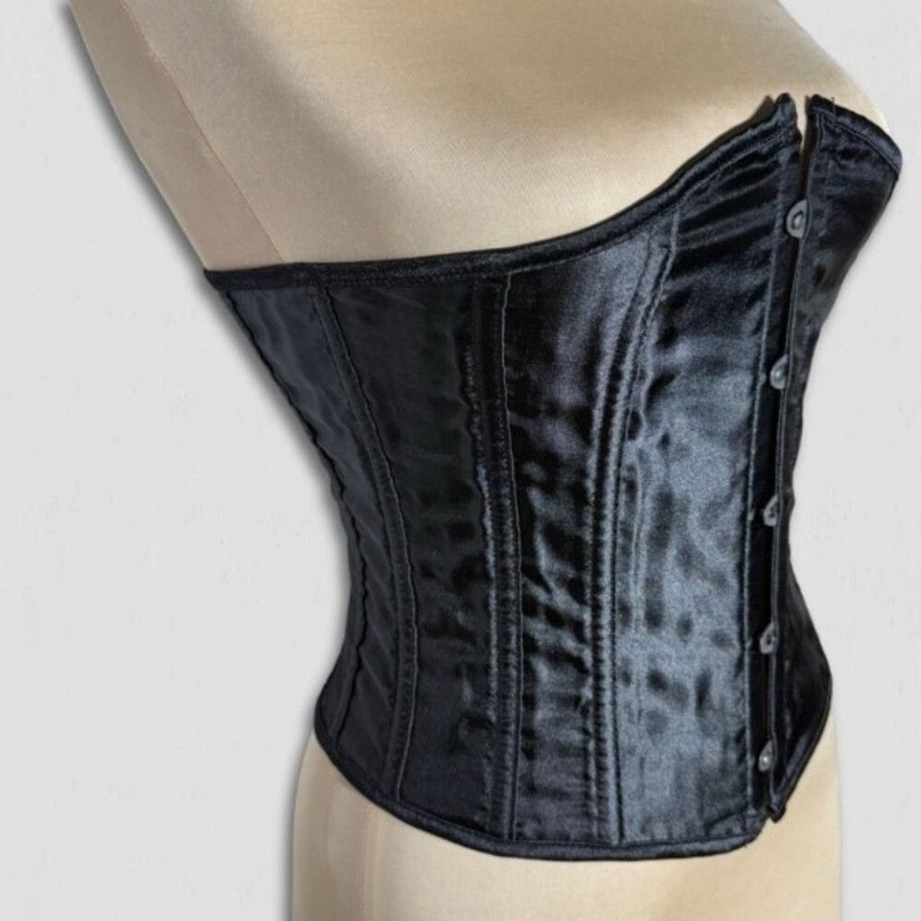Vintage Buckle Corset Mesh Top Gothic Style Body-Hugging Black L Size L / US 10 / IT 46 - 2 Thumbnail