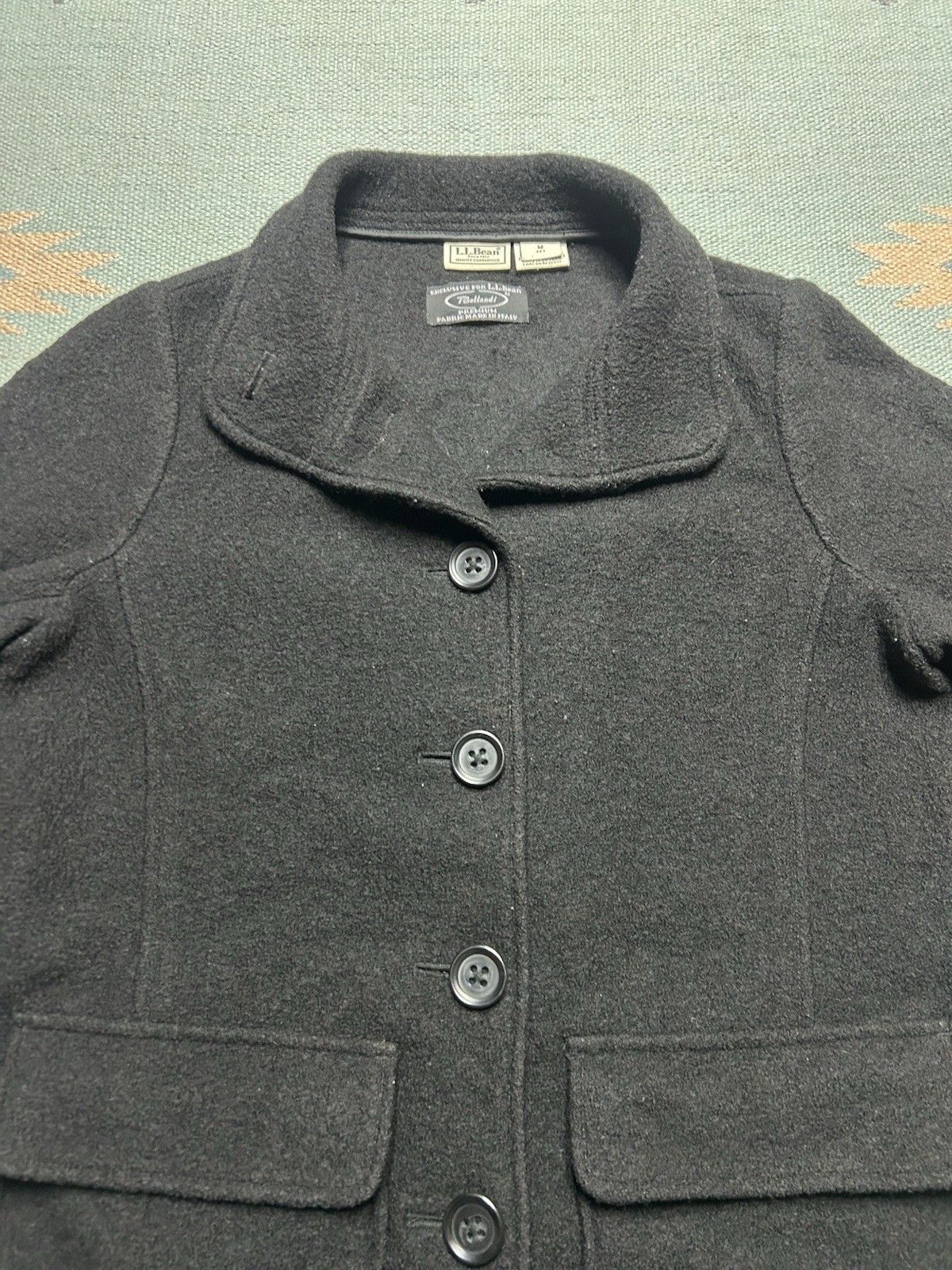 L.L. Bean LL Bean Wool Coat Womens Petite Medium Jacket Bellandi Italy Size M / US 6-8 / IT 42-44 - 3 Thumbnail