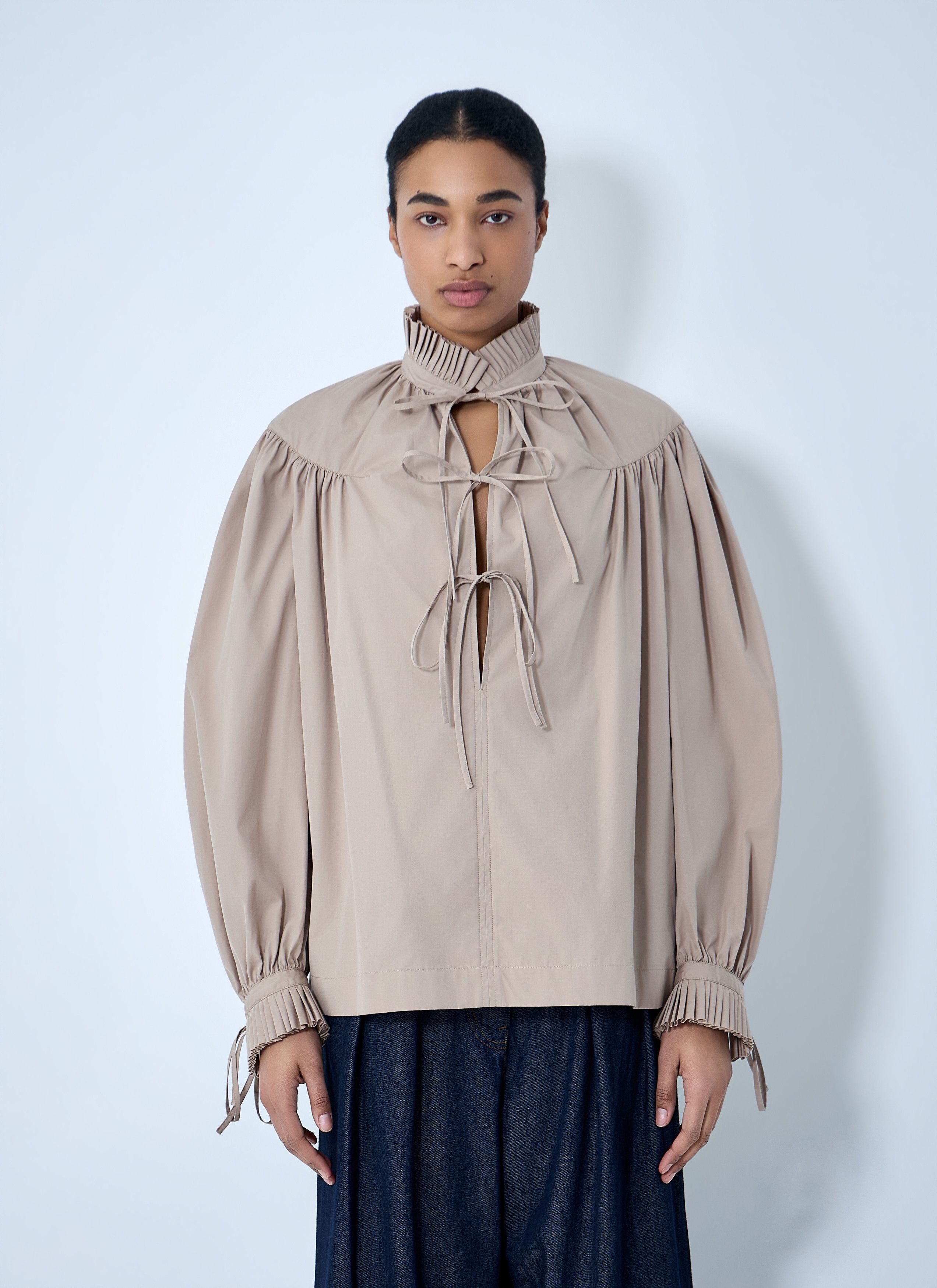Dries Van Noten Gathered Neck Blouse Size XS / US 0-2 / IT 36-38 - 1 Thumbnail