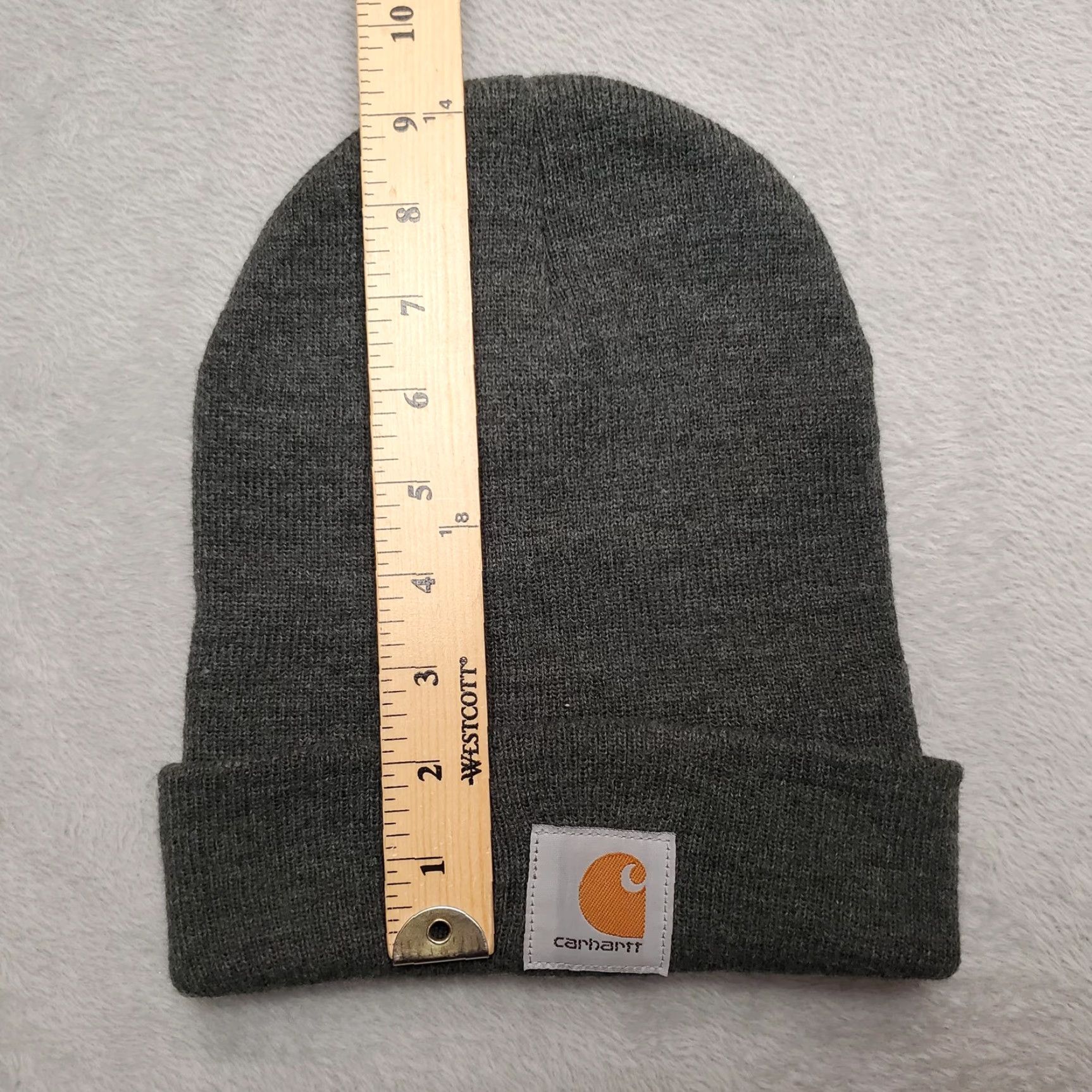Carhartt VINTAGE Carhartt Beanie Hat Mens Gray Outdoor Winter Stocking Casual Ski Snowboard Work Size ONE SIZE - 6 Thumbnail