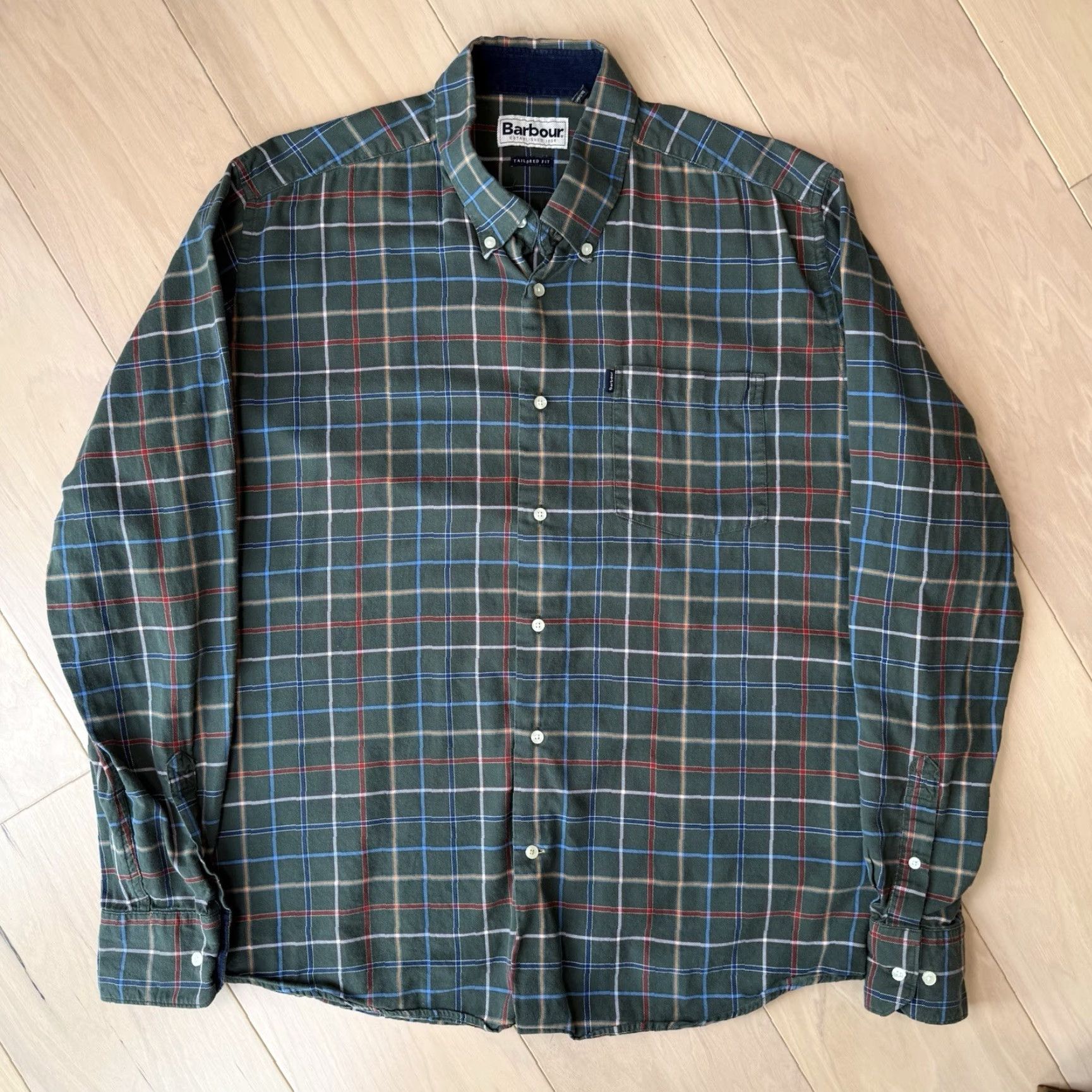 Barbour Barbour Shirt Large Green Plaid Button-Up Mens Vintage? No - Barbour Shirt Large Green Plaid Button-Up Regular Fit Size US L / EU 52-54 / 3 - 3 Thumbnail