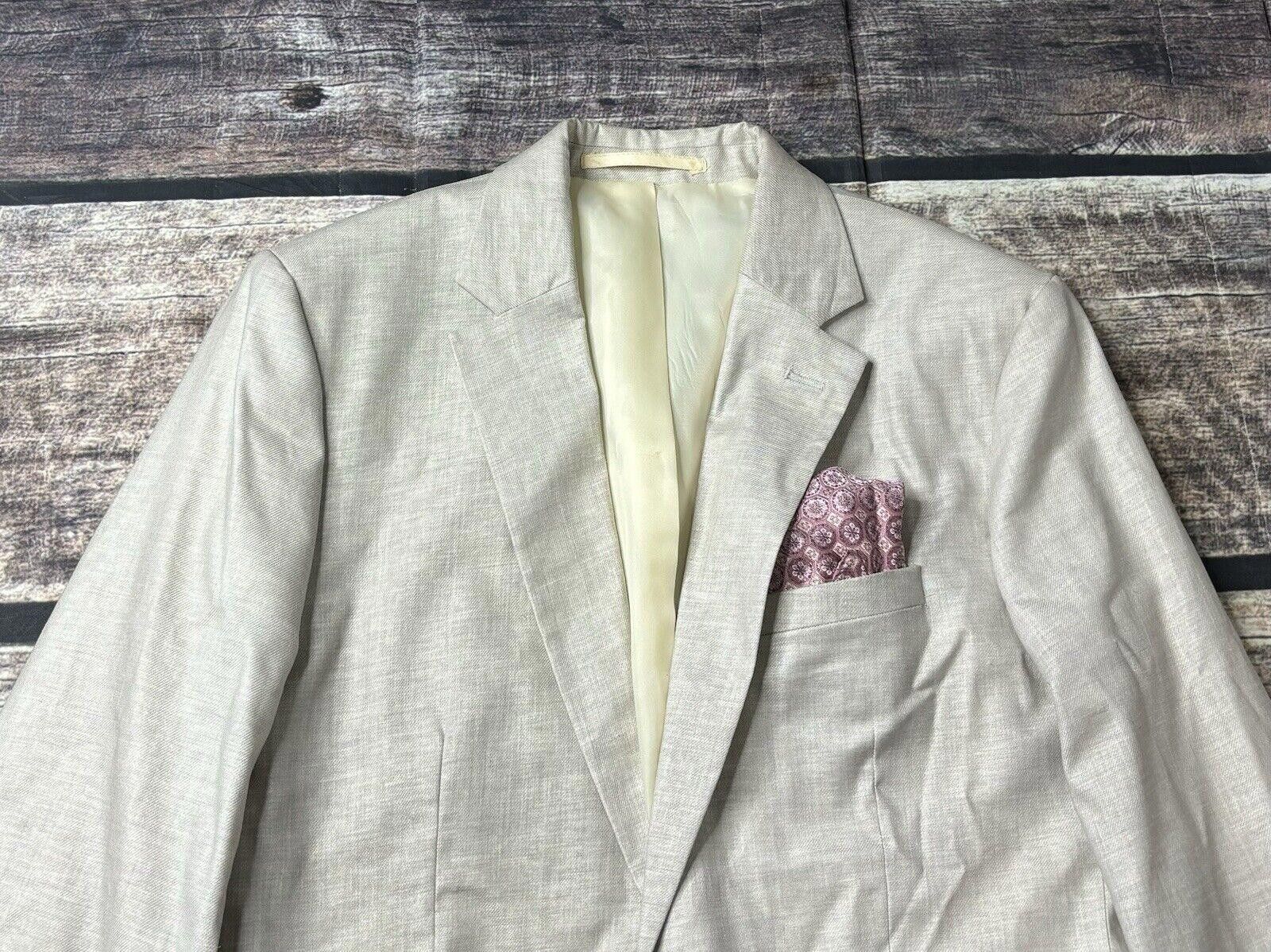 Topman Topman Hylan Blazer Jacket Mens 38R Linen Blend Handkerchief Size 36R - 5 Thumbnail