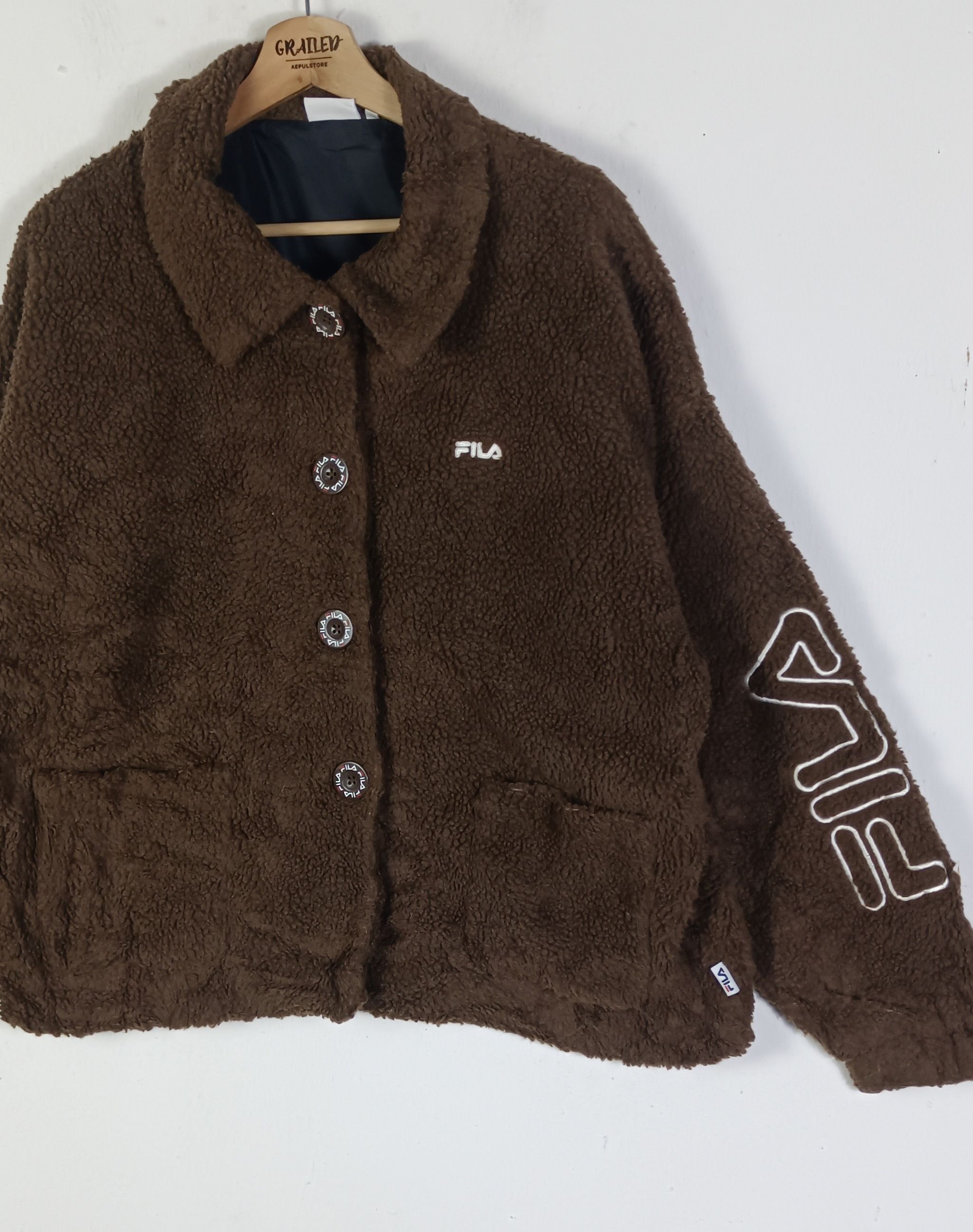 Fila Fila Sherpa Button Up Spell Out Size XL / US 12-14 / IT 48-50 - 8 Thumbnail