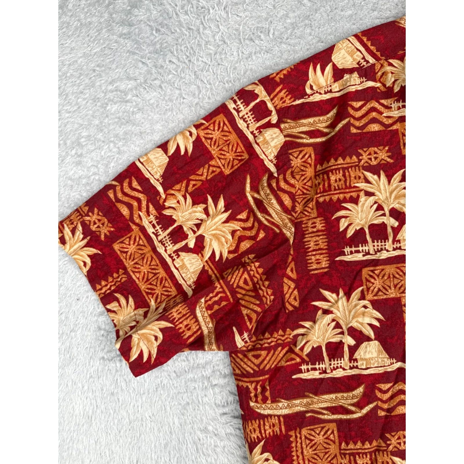 Vintage Natural Issue Button-Up Shirt Men M Red Floral Cotton 100% Button-Down Short Sleeve Collared 44 in Regular Size US M / EU 48-50 / 2 - 3 Thumbnail