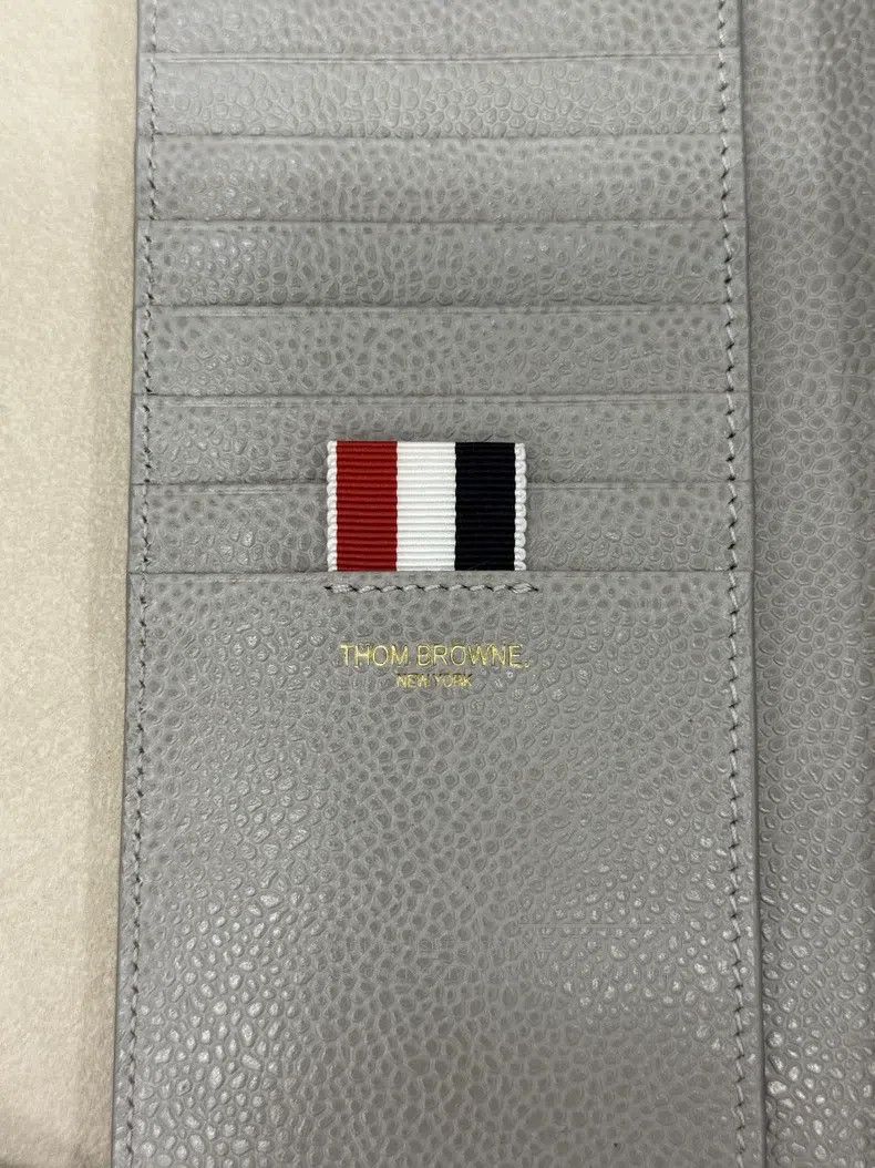 Thom Browne Thom Browne Gray lily-leaf striped long wallet Size ONE SIZE - 6 Thumbnail