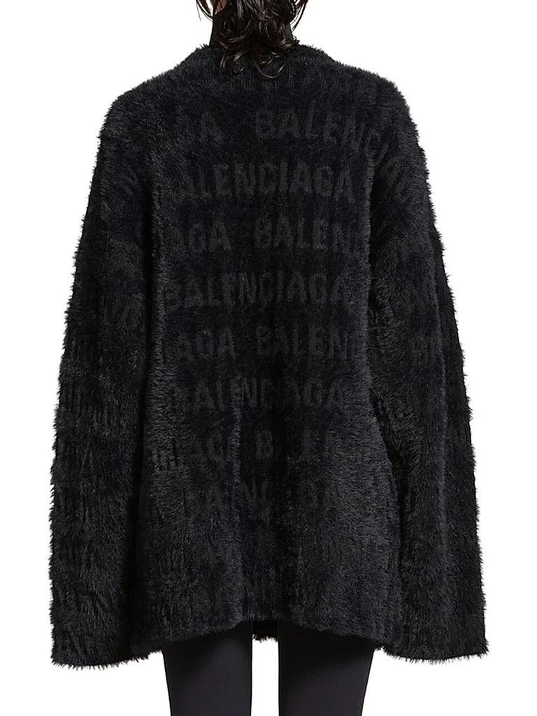 Balenciaga o1tr1nto0226 Bal Horizontal Allover Furry Cardigan In Black Size S / US 4 / IT 40 - 4 Thumbnail
