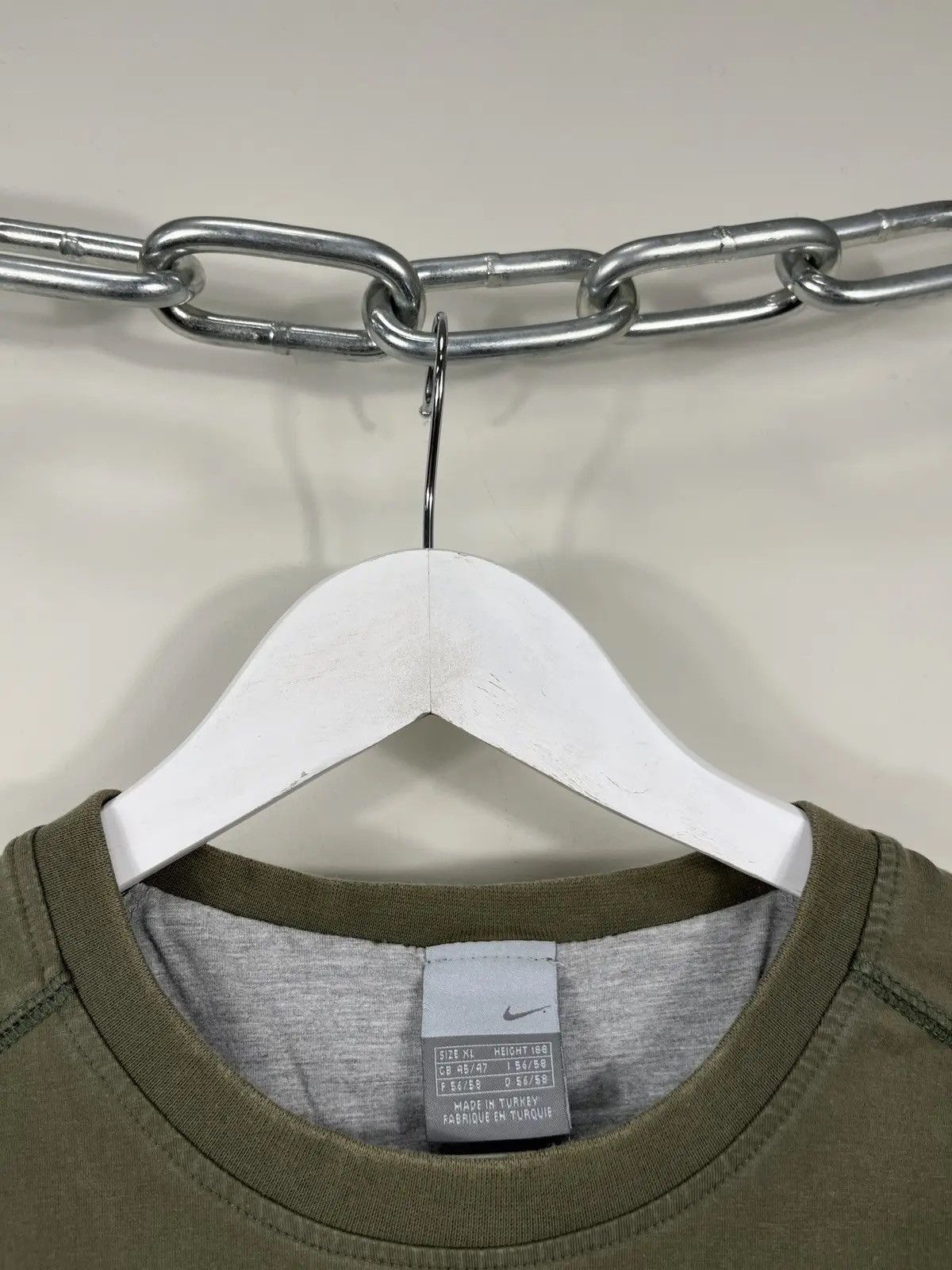 Nike × Vintage Vintage Nike Y2K Khaki Swoosh Baggy Hype Tank Top Jersey Size US XL / EU 56 / 4 - 4 Thumbnail