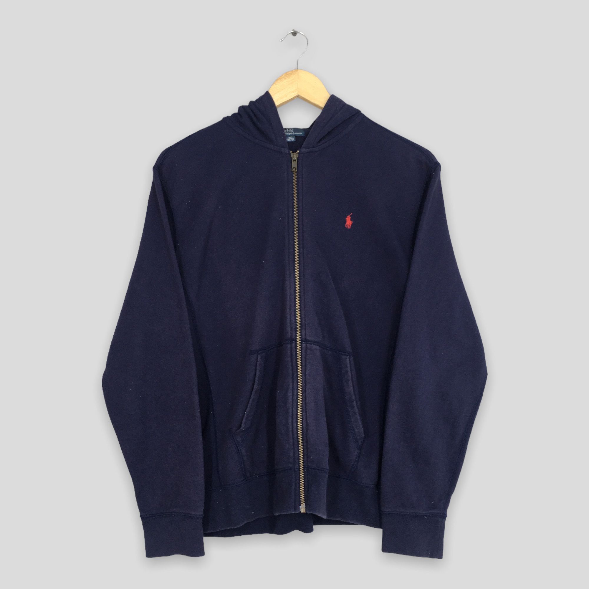 Polo Ralph Lauren × RRL Ralph Lauren × Ralph Lauren Sport Vintage Polo Ralph Lauren Blue Zipper Sweater Hoodies Small Size US S / EU 44-46 / 1 - 1 Thumbnail