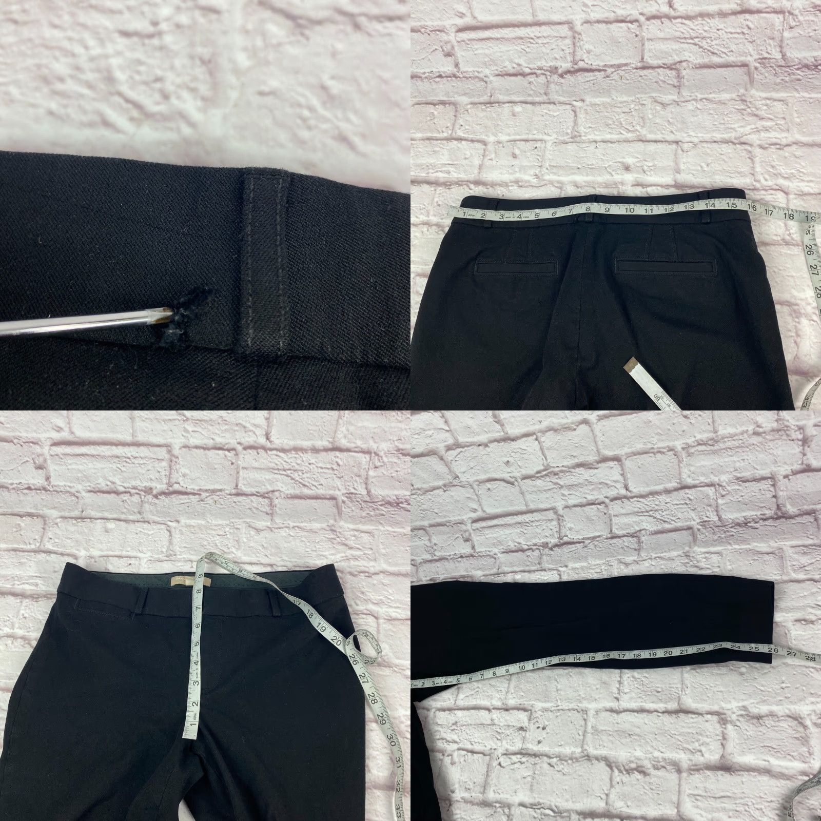 Banana Republic Banana Republic Sloan Fit Work Pants Women Size 8 Black Low Rise Ankle Slit Size 30" / US 8 / IT 44 - 8 Thumbnail