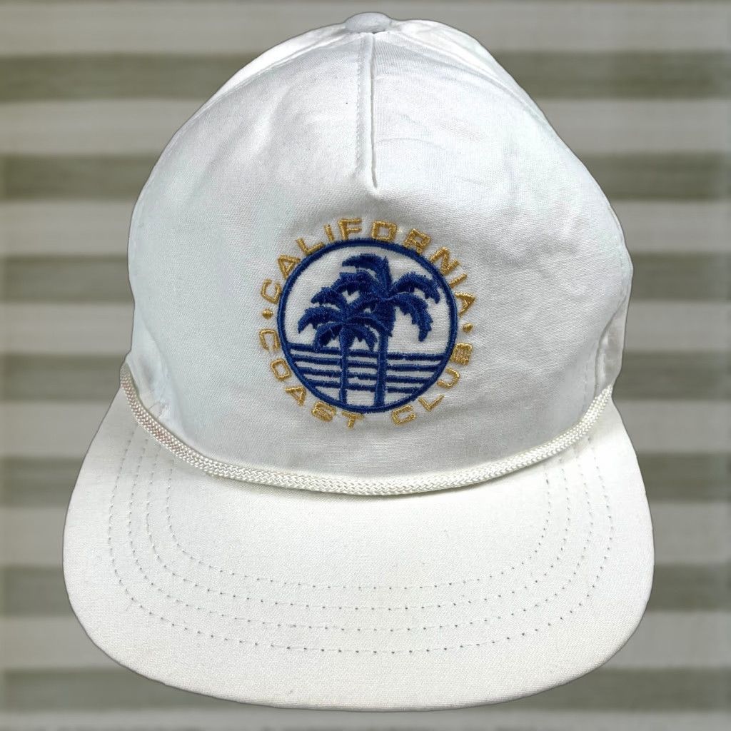 Vintage VINTAGE Cali-Fame California Coast Club Snapback Hat Cap Men One Size White 90s Beach Made in USA Size ONE SIZE - 1 Thumbnail
