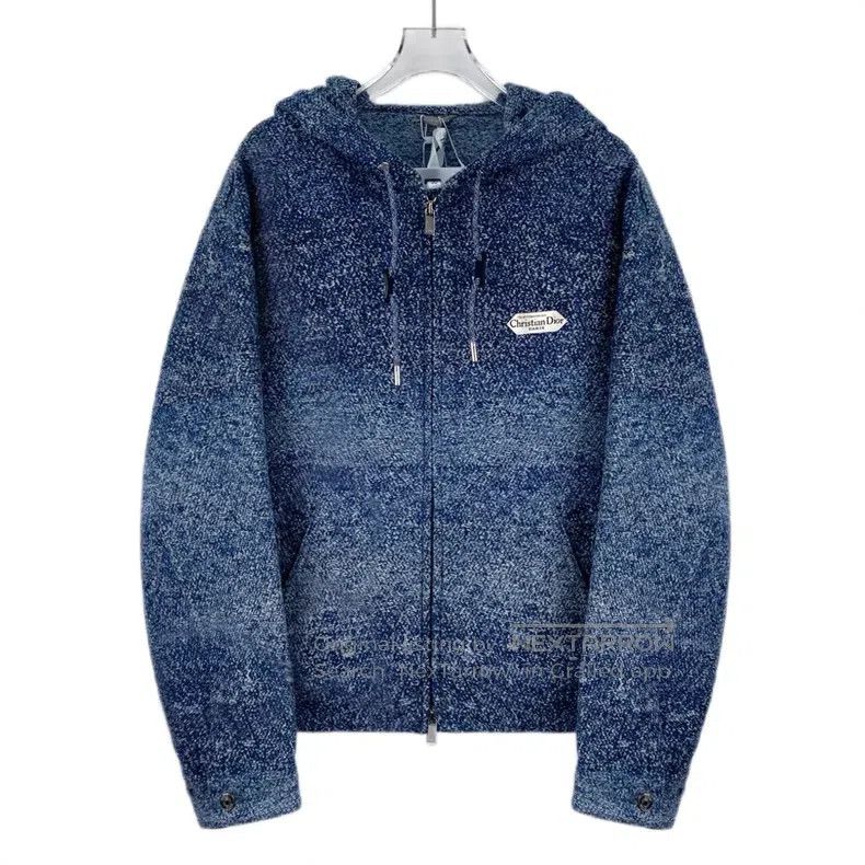 Dior Dior Blue logo letter hooded zipper jacket Size US S / EU 44-46 / 1 - 1 Thumbnail