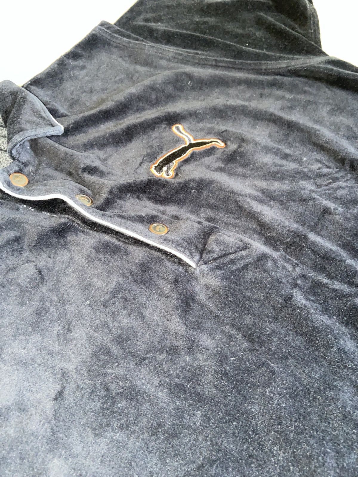 Puma Puma Vintage Velour Polo Shirt 90s (052-01-1992) Size US XL / EU 56 / 4 - 3 Thumbnail