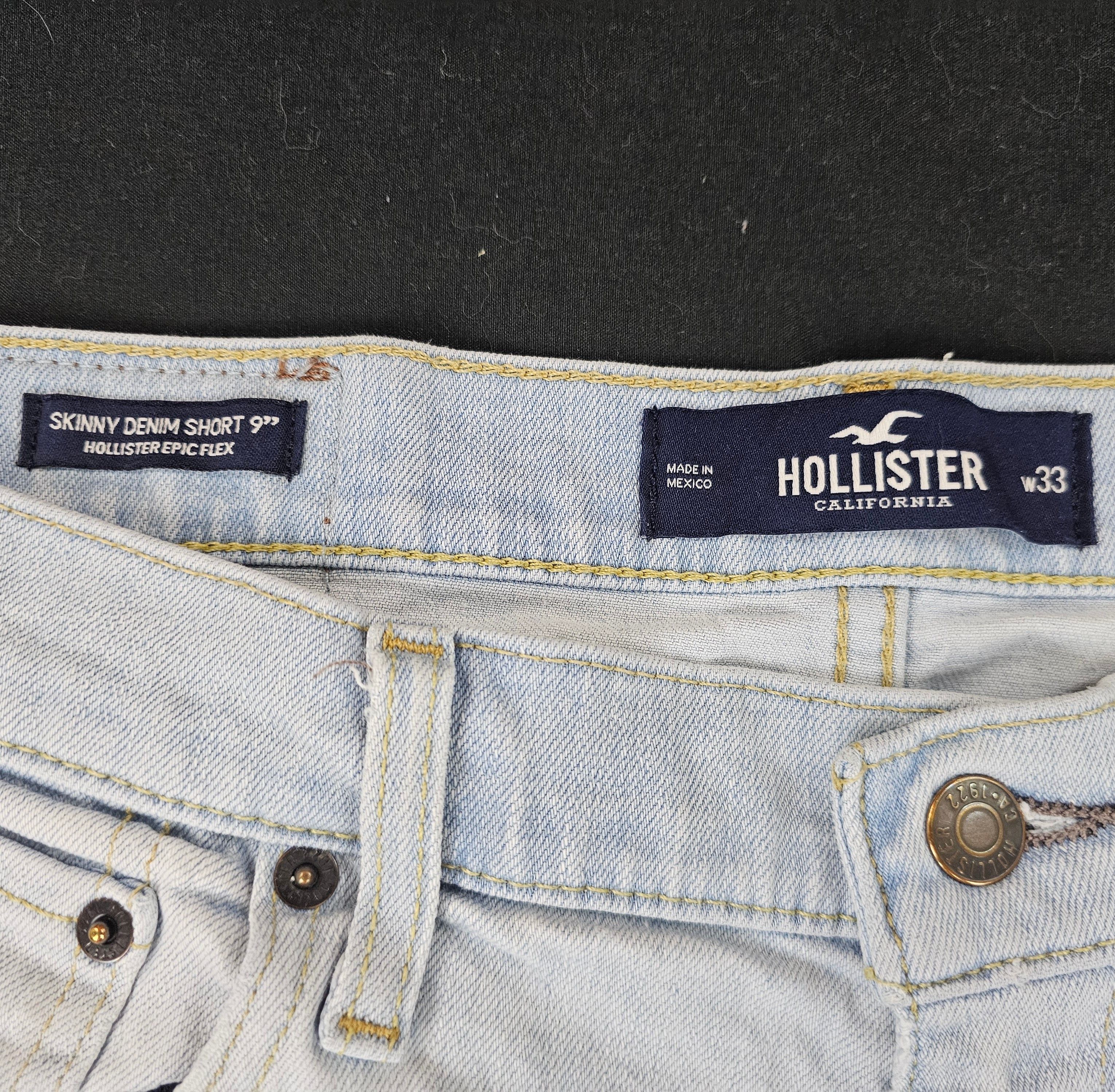Hollister Hollister Jean Shorts Men's 33 Light Blue Denim 9" Skinny Size US 33 - 3 Thumbnail