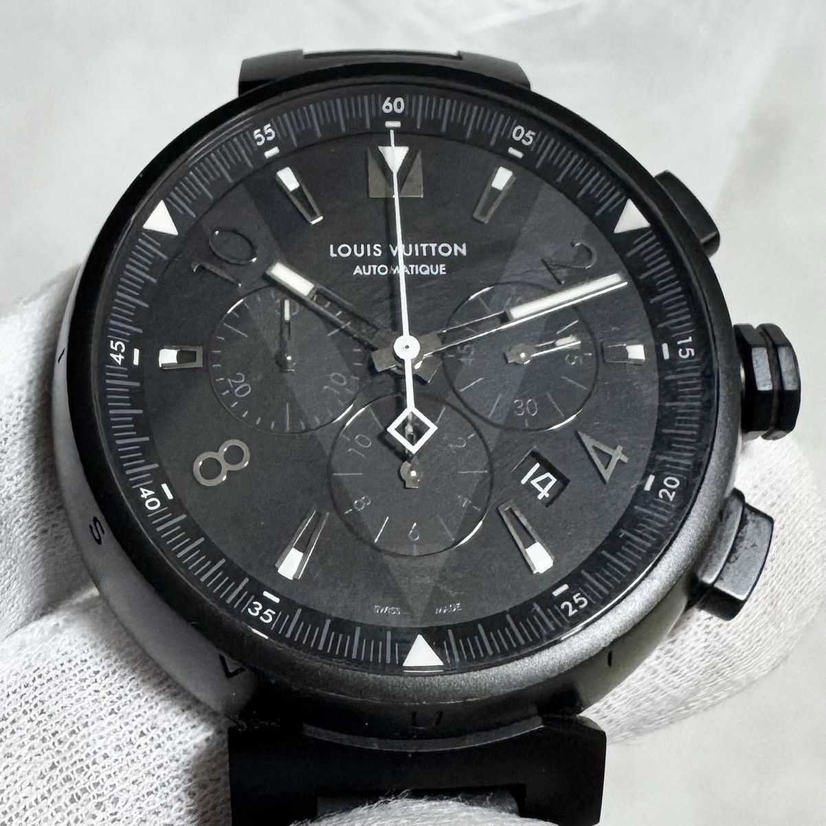 Louis Vuitton Authentic Louis Vuitton Tambour Black TO4139 Q1A62 Monogram Size ONE SIZE - 14 Thumbnail