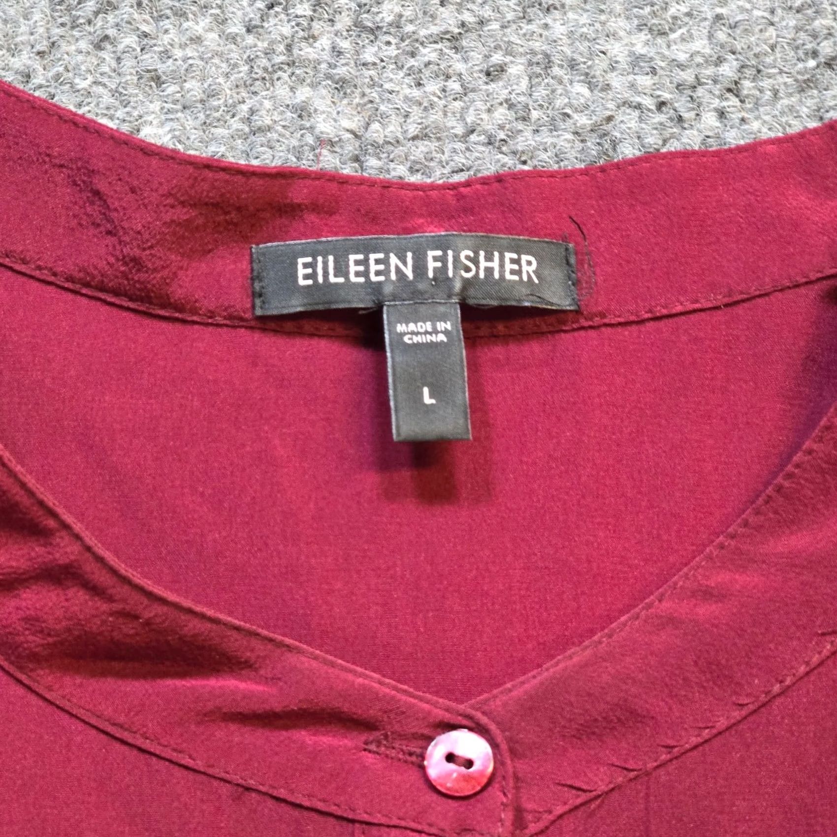 Eileen Fisher Eileen Fisher Top Womens L Red Tunic Silk Long Sleeve Lightweight Career Size L / US 10 / IT 46 - 3 Thumbnail