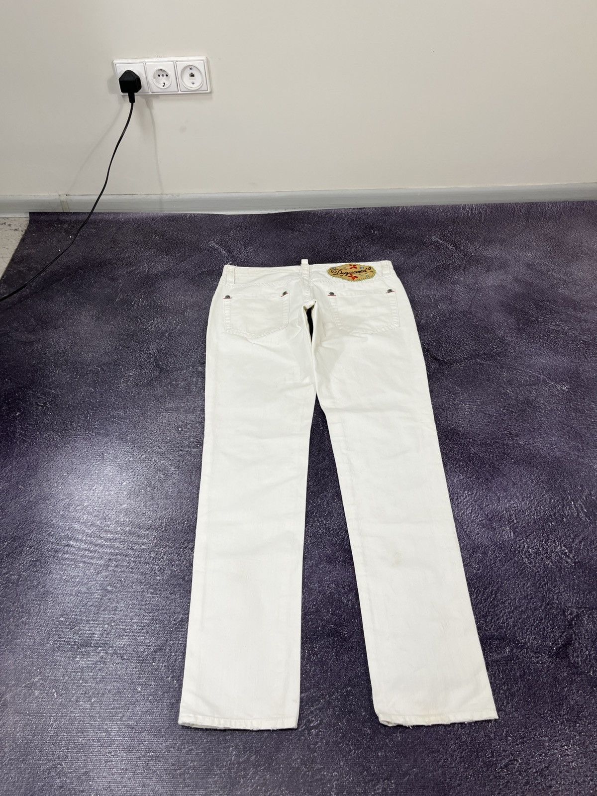 Dsquared2 Dsquared2 Women's Luxury White Flower Rare Pants Jeans Size 34" / US 12 / IT 48 - 2 Thumbnail