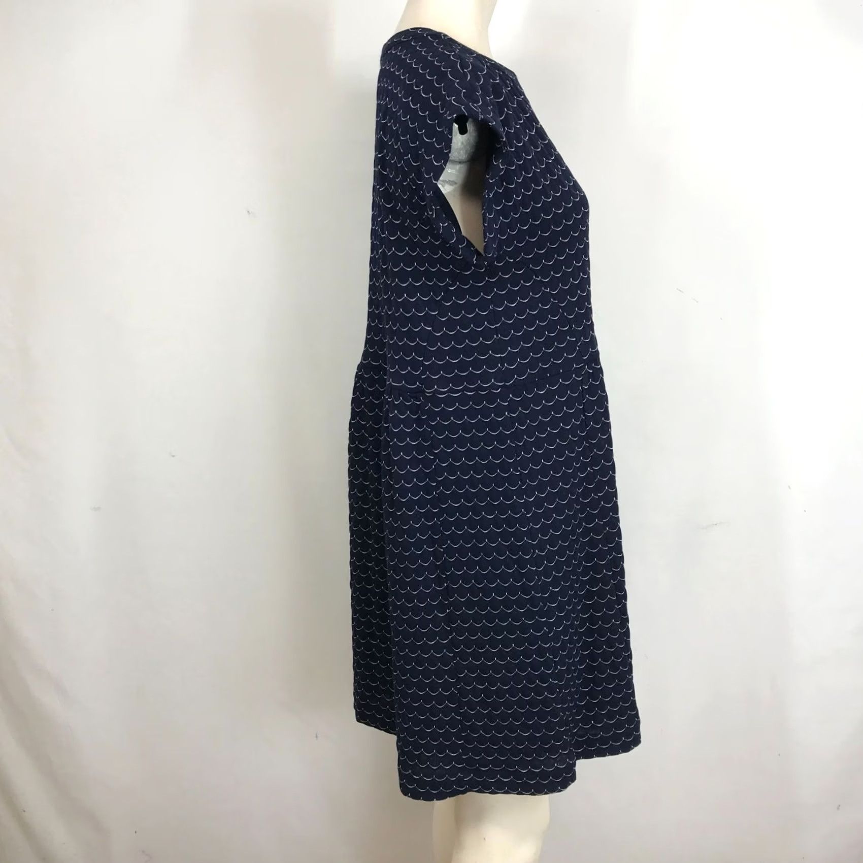 Loft LOFT Womens S Navy V Neck Short Sleeve Polyester Blend Dress Size 28" / US 6 / IT 42 - 4 Thumbnail
