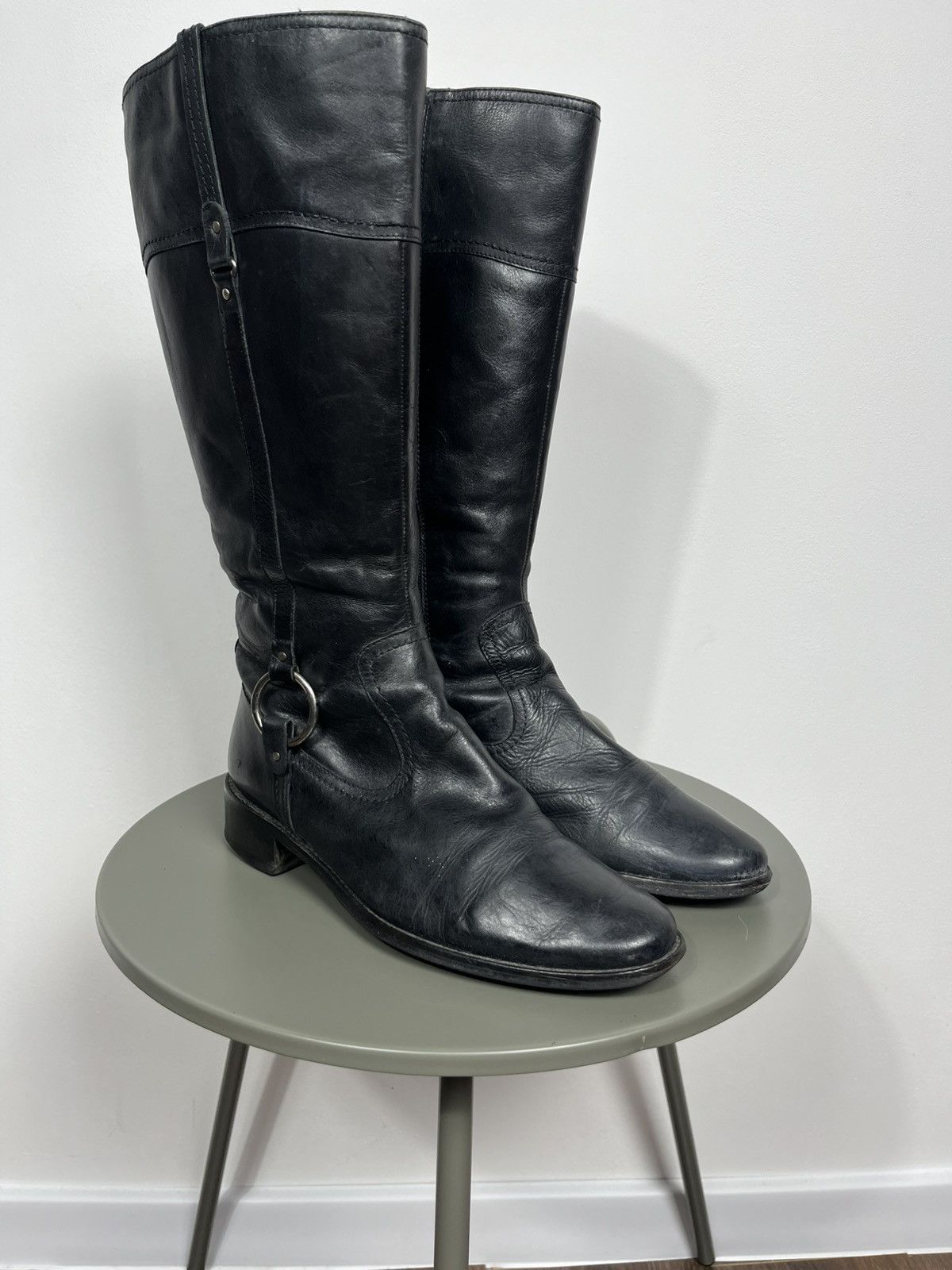 Cowboy Equipment Women’s Black Leather Cowboy Riding Boots US 10 Size US 10 / IT 40 - 2 Thumbnail