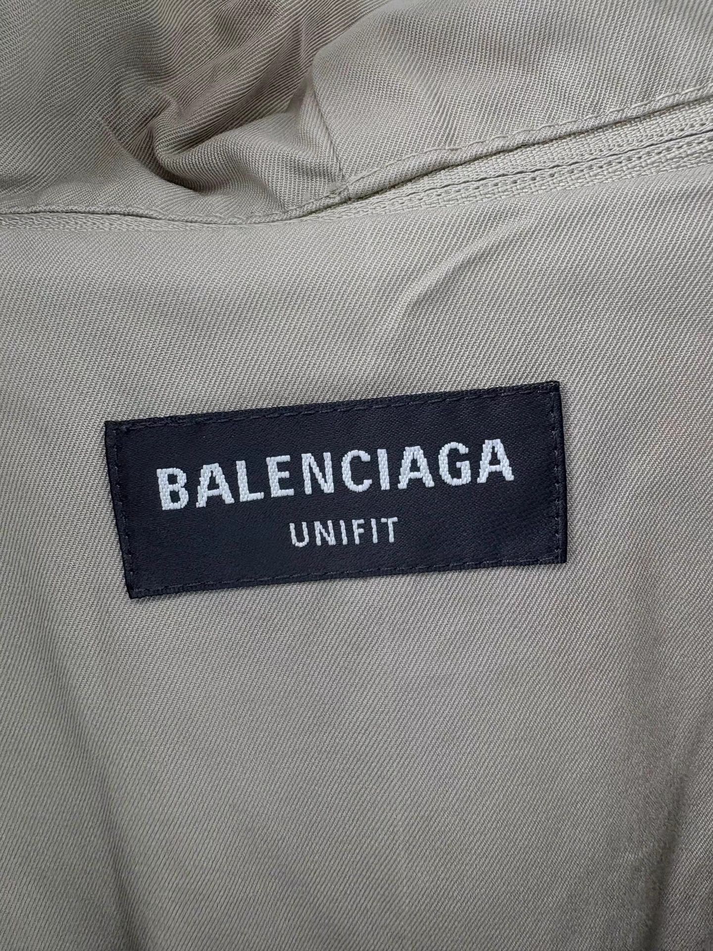 Balenciaga BALENCIAGA Khaki Oversized Hooded Trench Coat Size US L / EU 52-54 / 3 - 4 Thumbnail