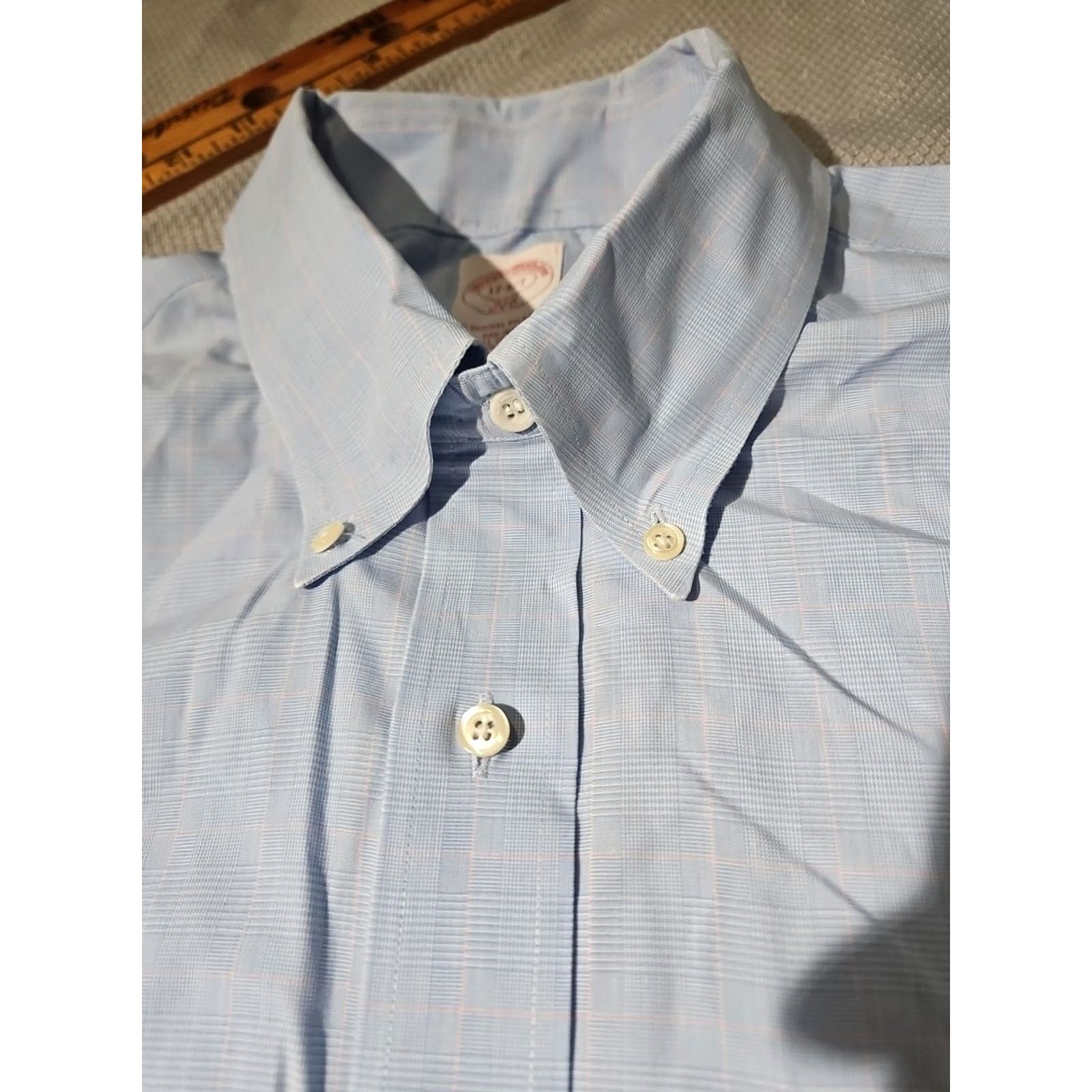 Brooks Brothers Brooks Brothers Shirt Mens 17 6/7 Blue Button Preppy Luxury Oxford Non-Iron Dress Shirt Regular Long Sleeve Size US XL / EU 56 / 4 - 7 Thumbnail
