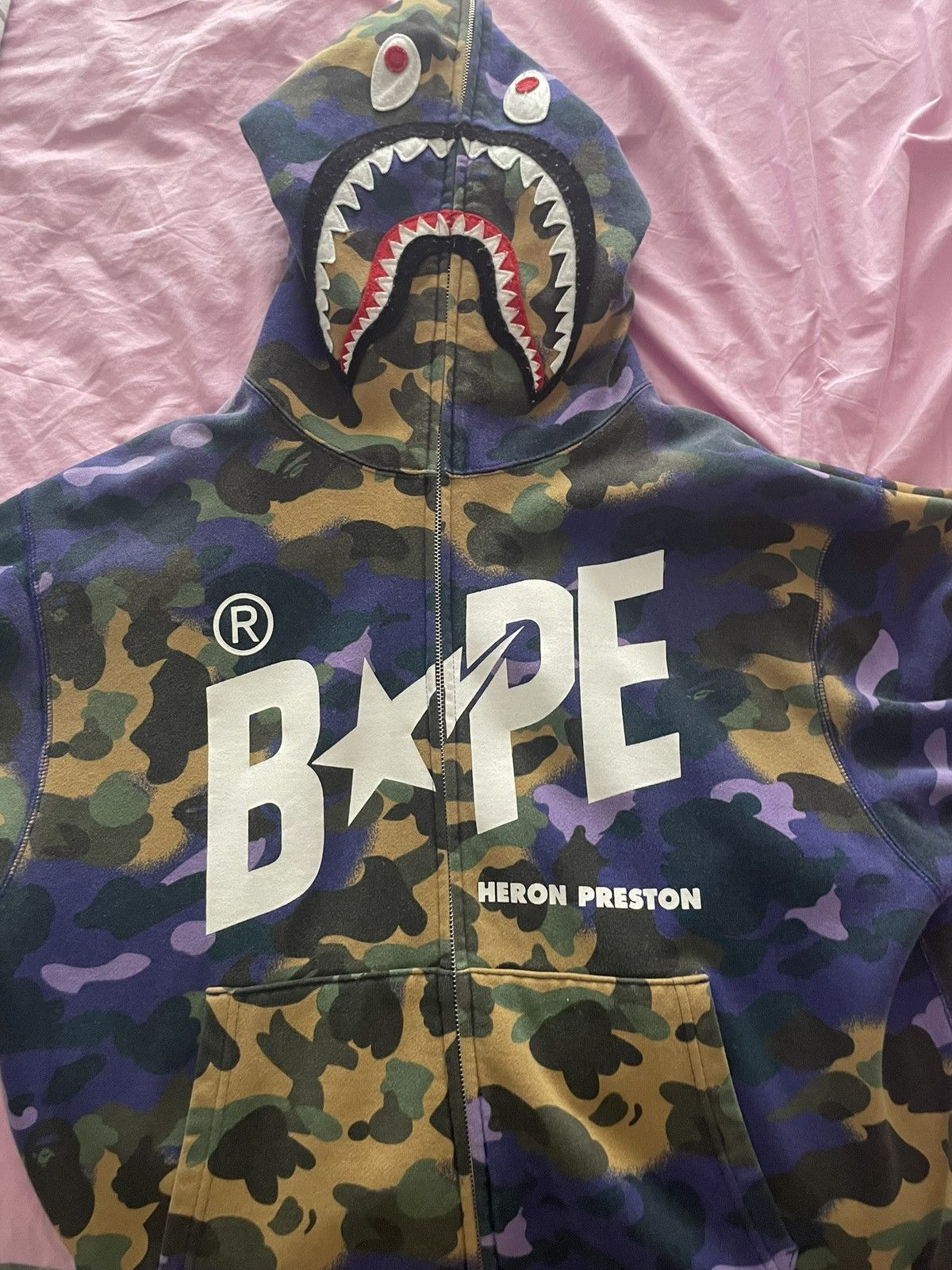 A Bathing Ape × HERON PRESTON パーカー BAPE x Heron Preston☆Camo Shark パーカー パンツ SETUP (A