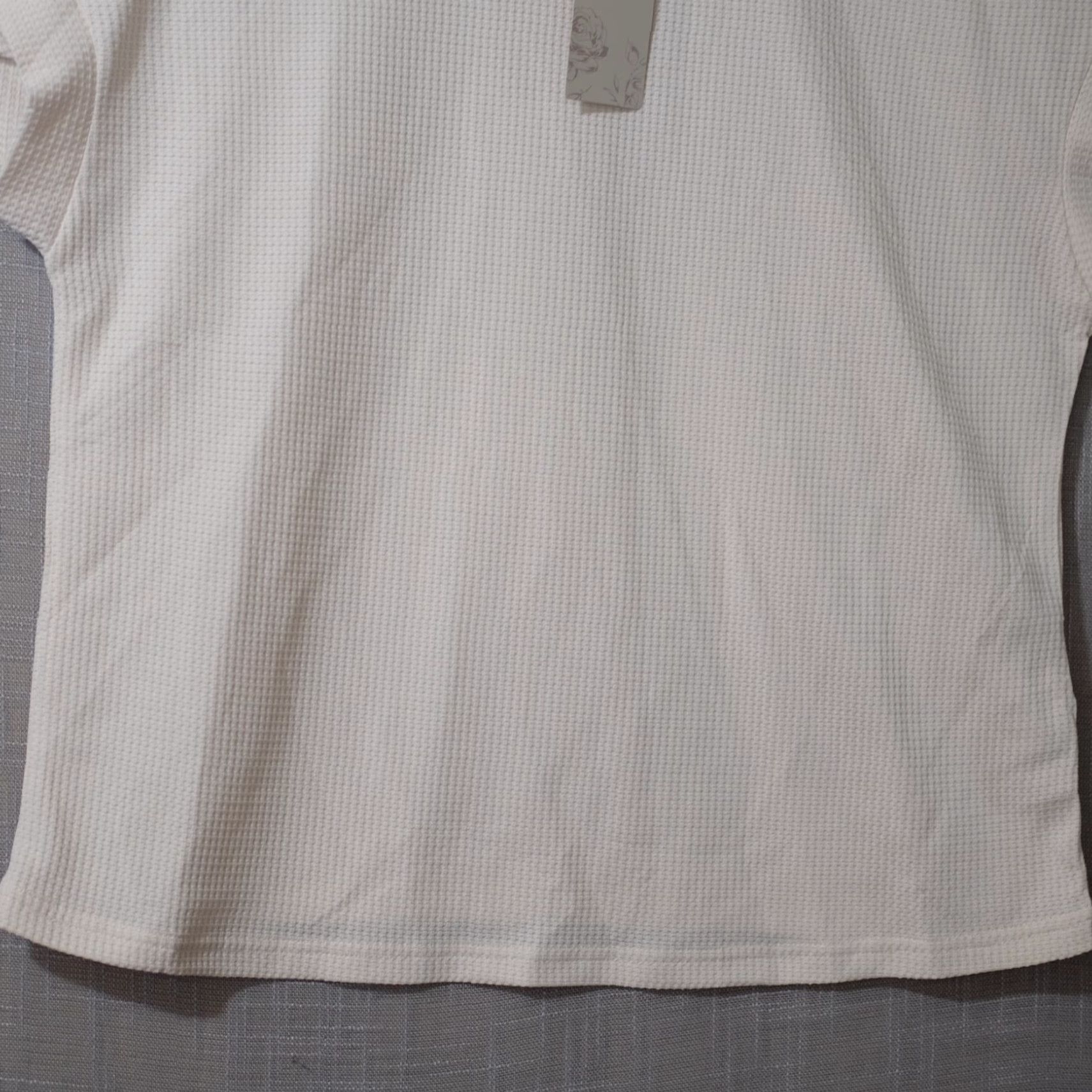 Vintage NWT! Emery Rose Shirt Dolman Short Sleeve Waffle Stretch Beige Women's L #H53-9 Size L / US 10 / IT 46 - 4 Thumbnail